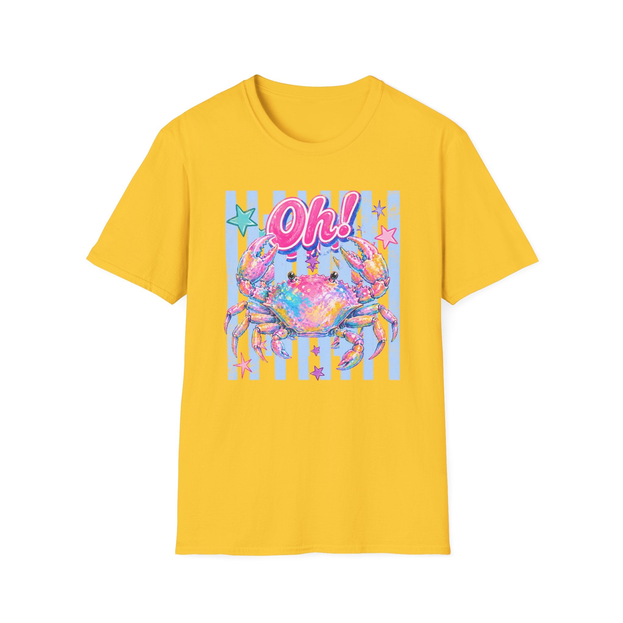 Crab "Oh!" Graphic T‑Shirt — Colorful Coastal Beach Tee