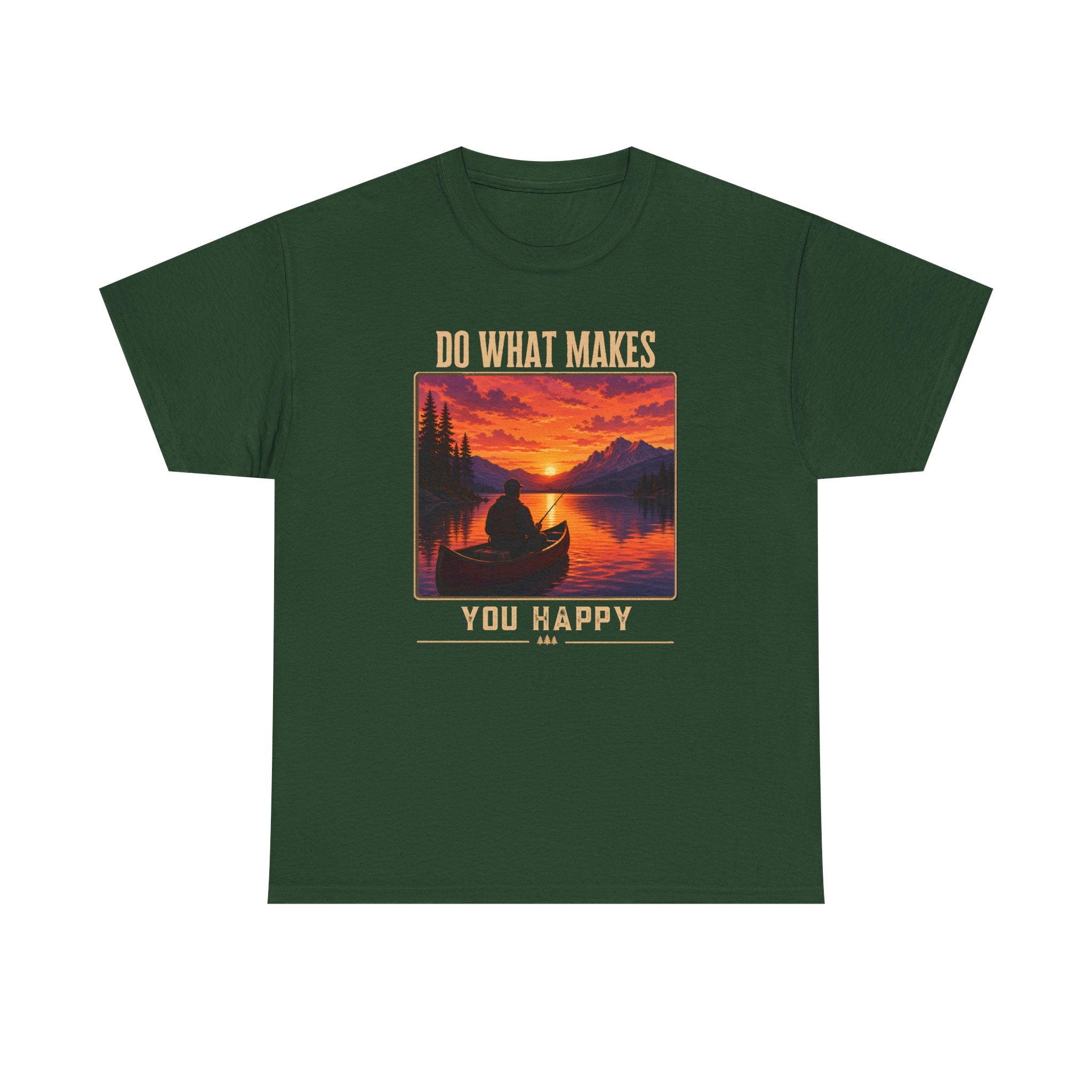 Do What Makes You Happy T-Shirt — Sunset Canoe Lake Graphic Tee