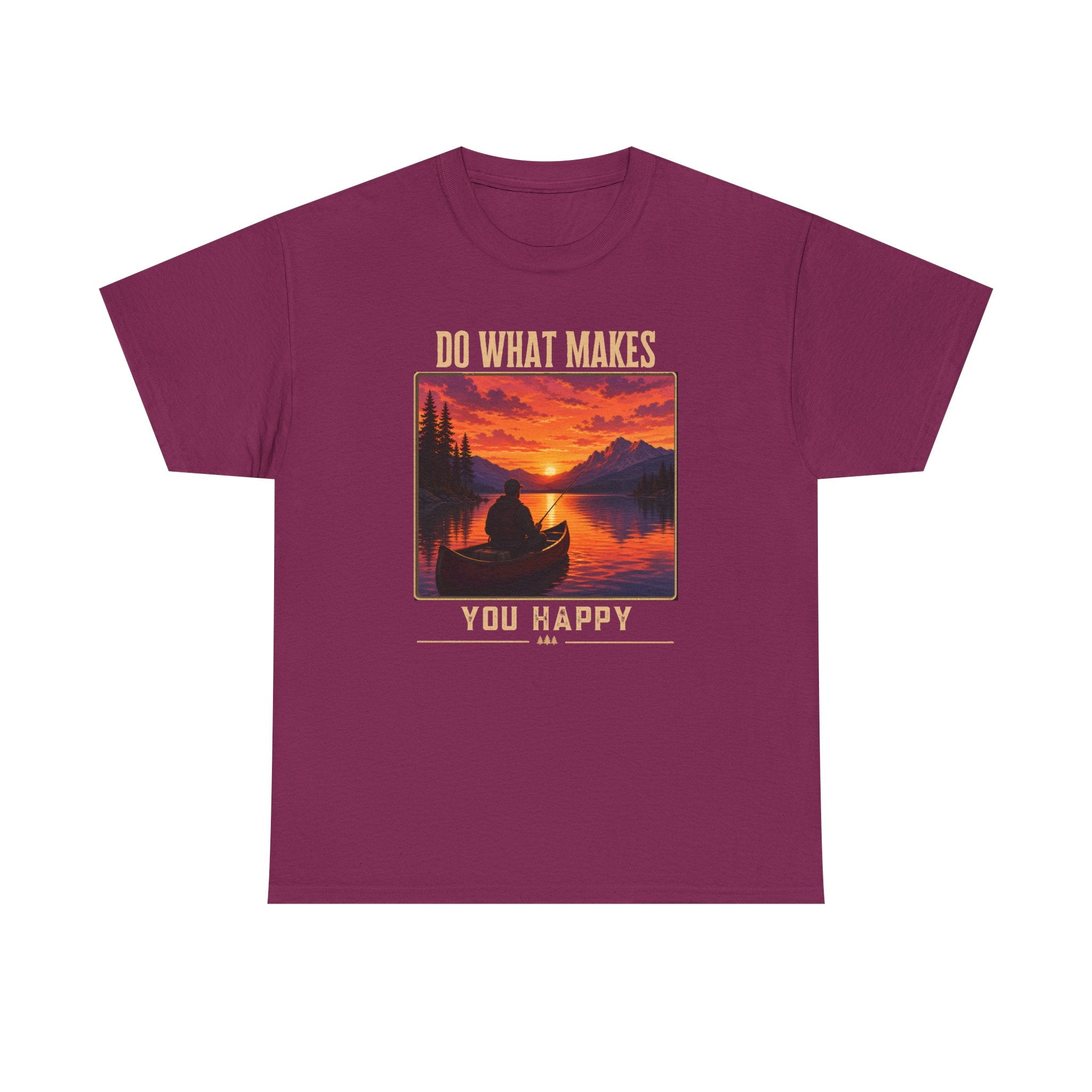 Do What Makes You Happy T-Shirt — Sunset Canoe Lake Graphic Tee