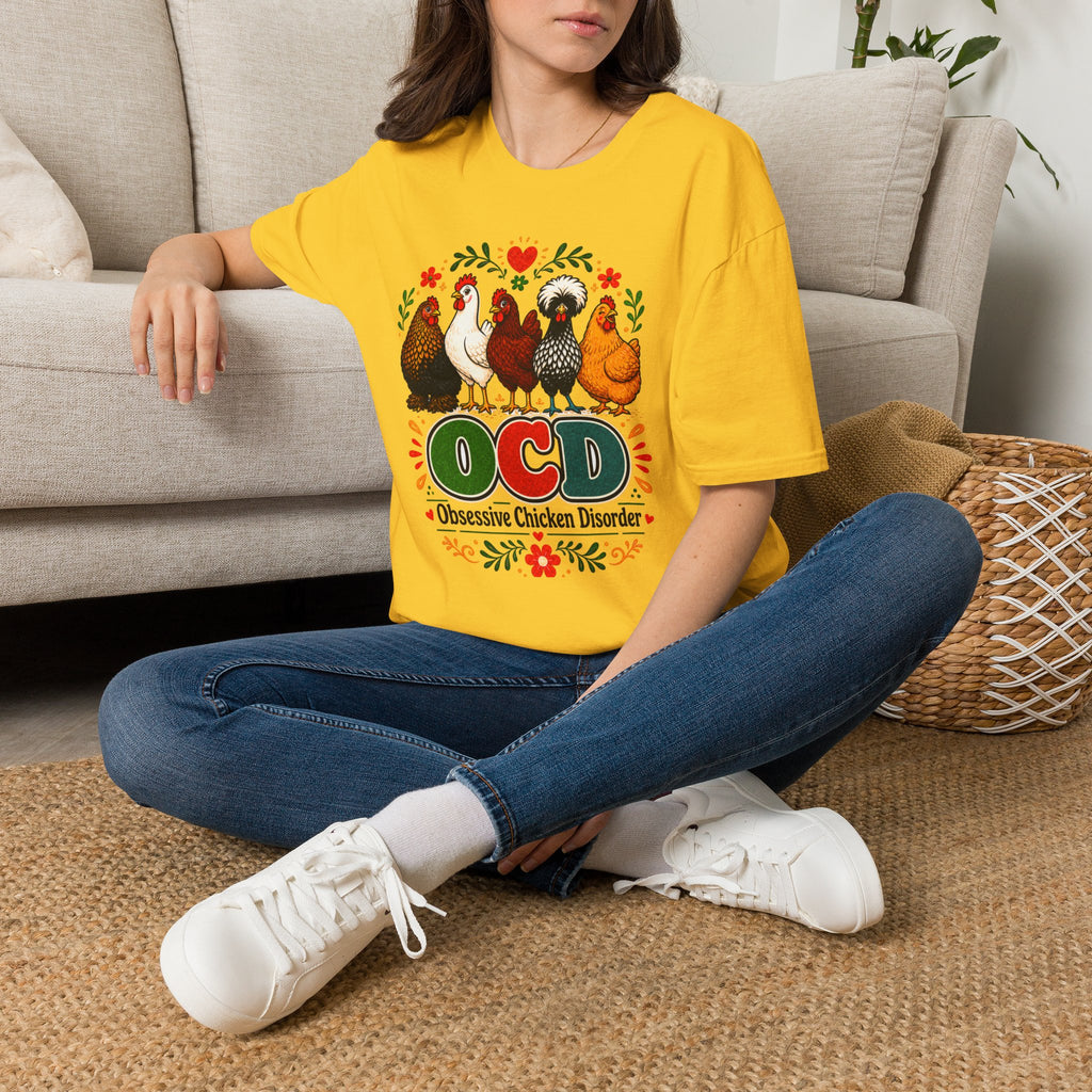 Chicken Lover T‑Shirt — 'OCD Obsessive Chicken Disorder' Cute Farm Hen Graphic Tee