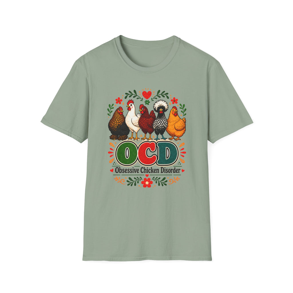 Chicken Lover T‑Shirt — 'OCD Obsessive Chicken Disorder' Cute Farm Hen Graphic Tee
