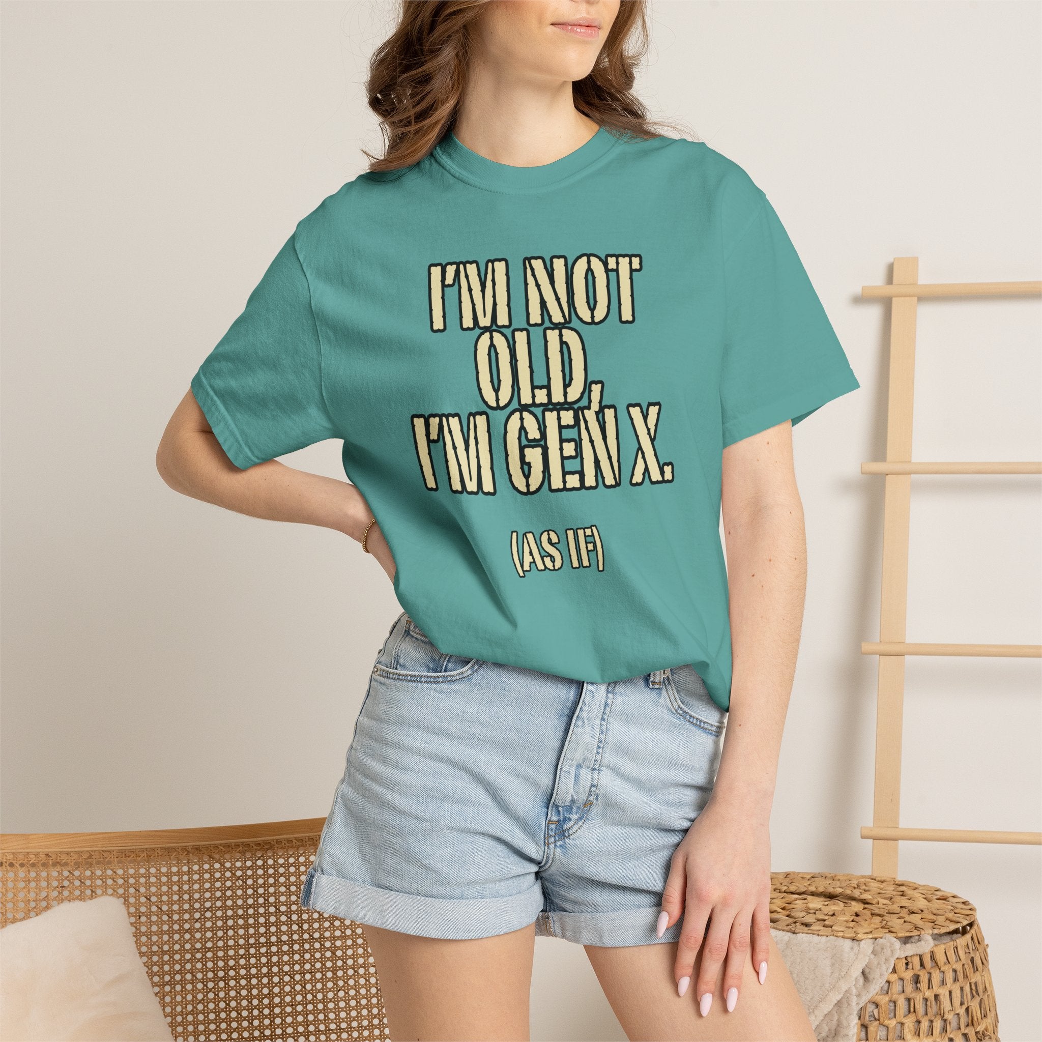 Gen X Humor T-Shirt - "I’m Not Old, I’m Gen X (As If)" nostalgia Graphic Tee