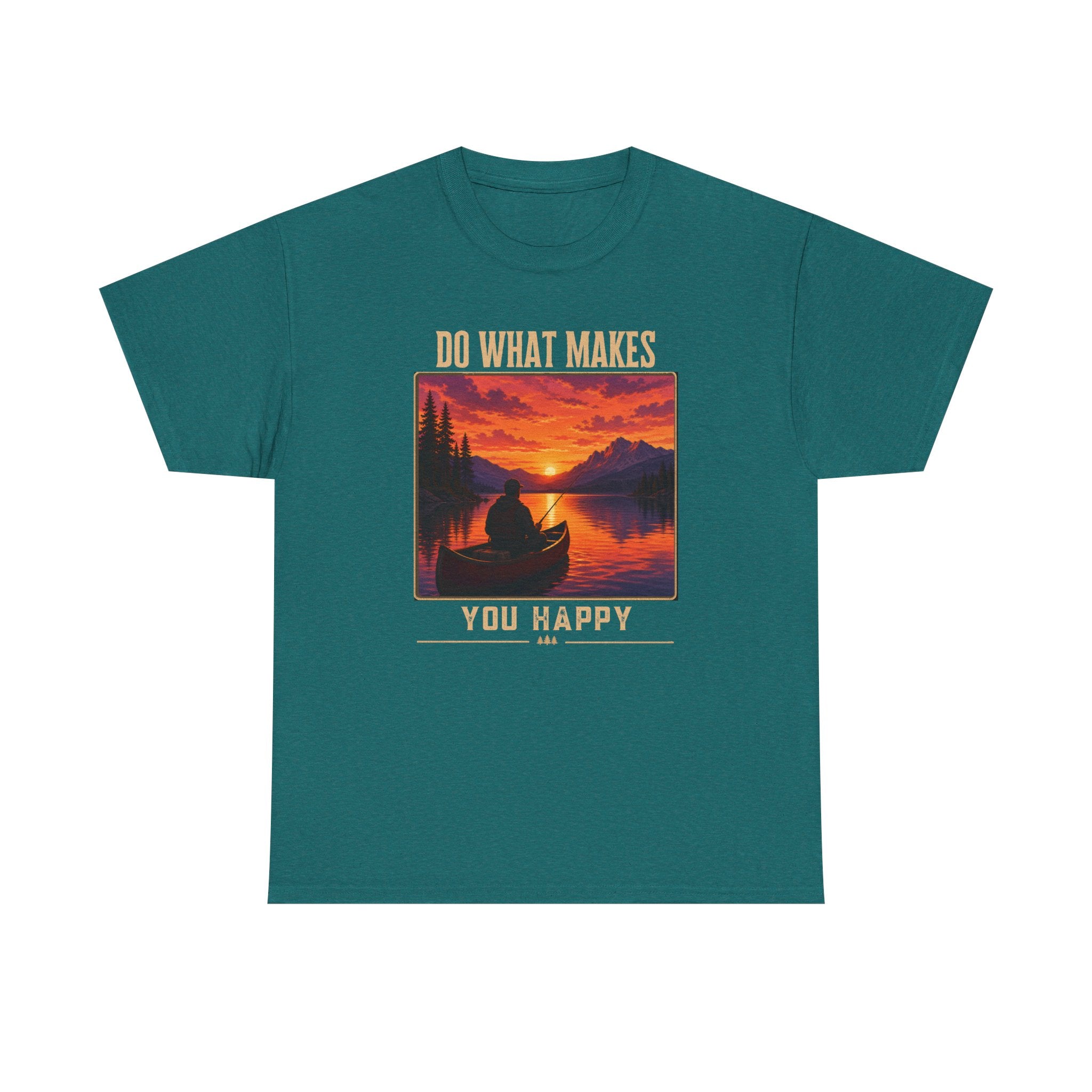 Do What Makes You Happy T-Shirt — Sunset Canoe Lake Graphic Tee