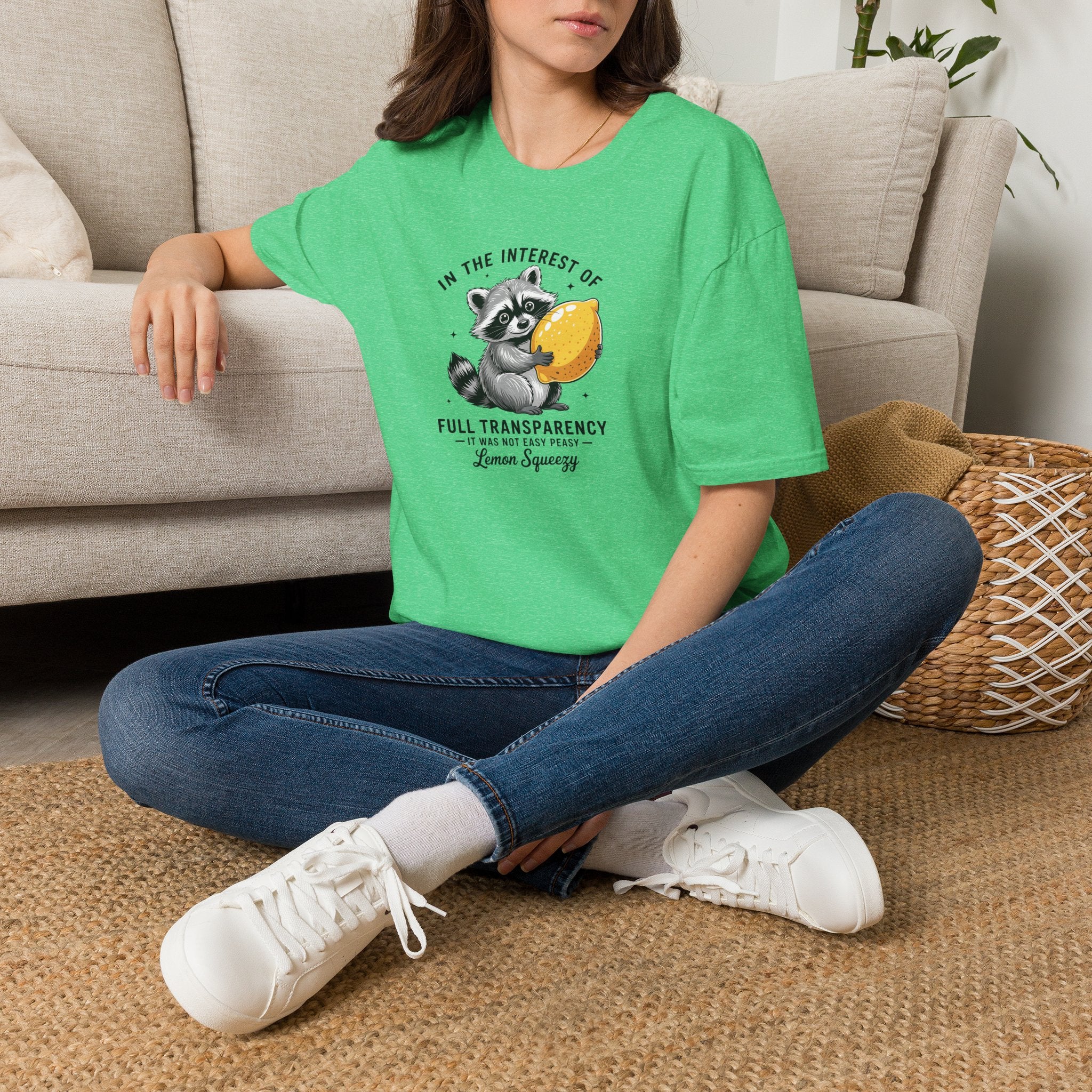 Raccoon Holding Lemon T‑Shirt — "In the Interest of Full Transparency" Cute Graphic Tee