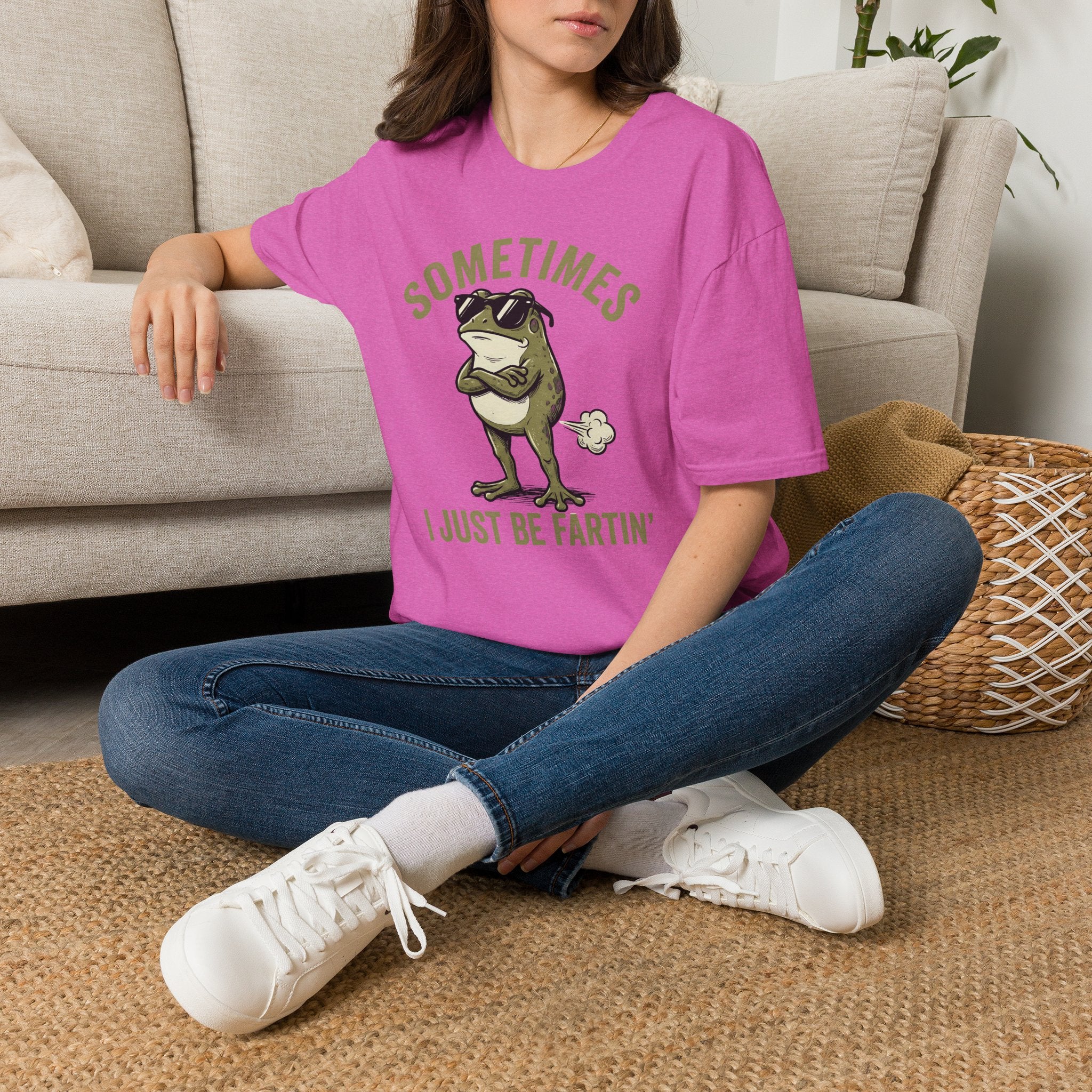 T-Shirt — "Sometimes I Just Be Fartin'" Funny Frog Graphic Tee