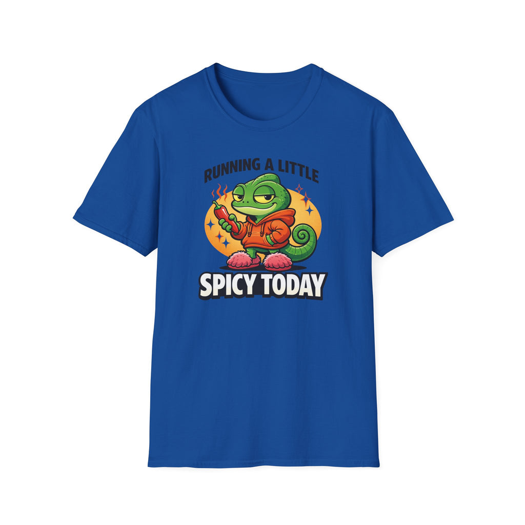 T-Shirt — "Running a Little Spicy Today" Cute Chameleon Graphic Tee