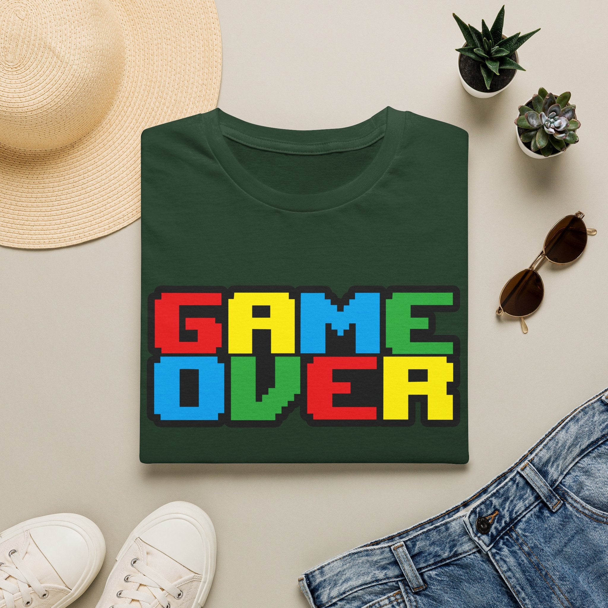 Game Over Retro Arcade Video Pixel T-Shirt — Colorful Gamer Tee