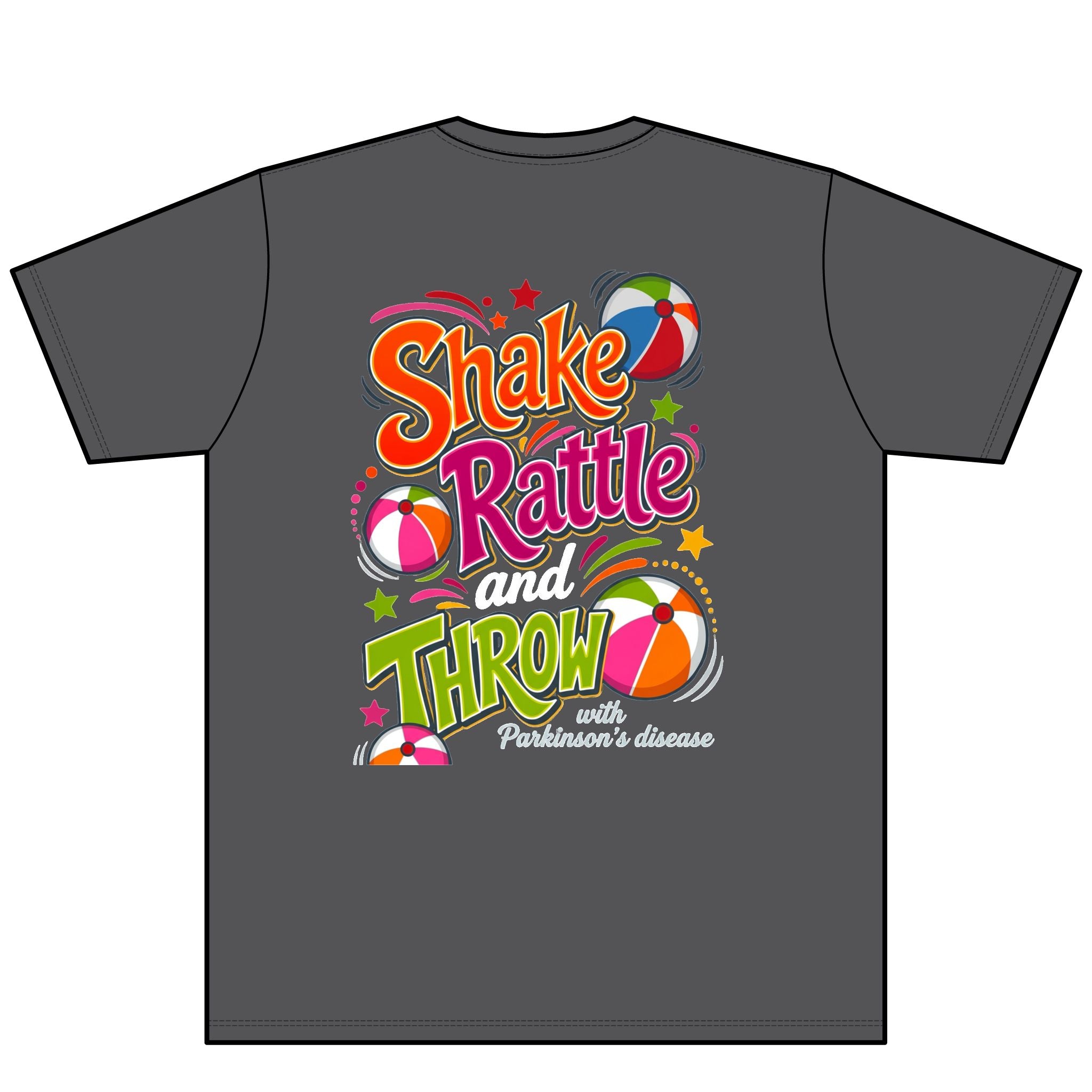 Shake Rattle Throw (BACK)V-Neck Tee Debra Parkinsons
