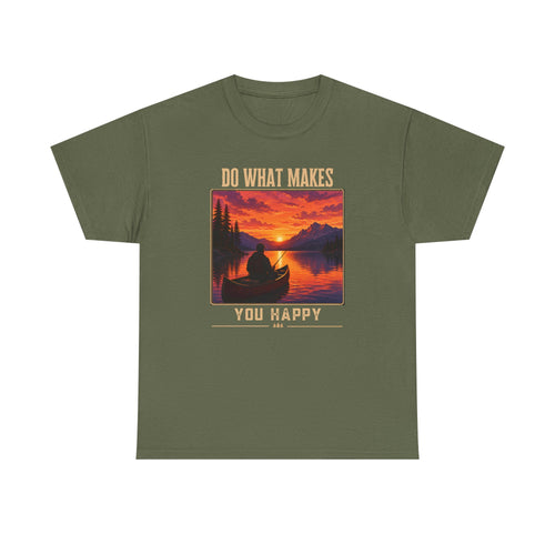 Do What Makes You Happy T-Shirt — Sunset Canoe Lake Graphic Tee