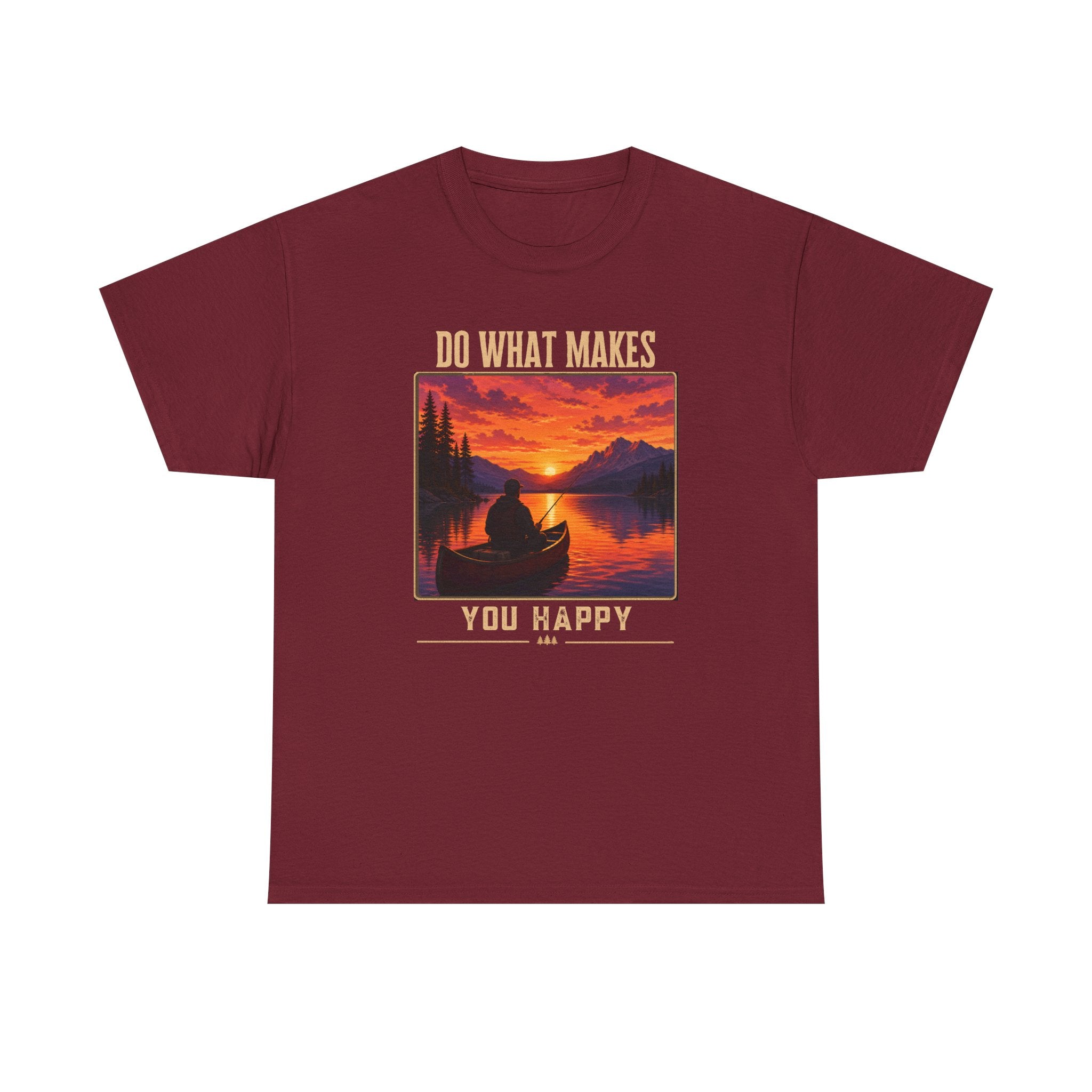 Do What Makes You Happy T-Shirt — Sunset Canoe Lake Graphic Tee