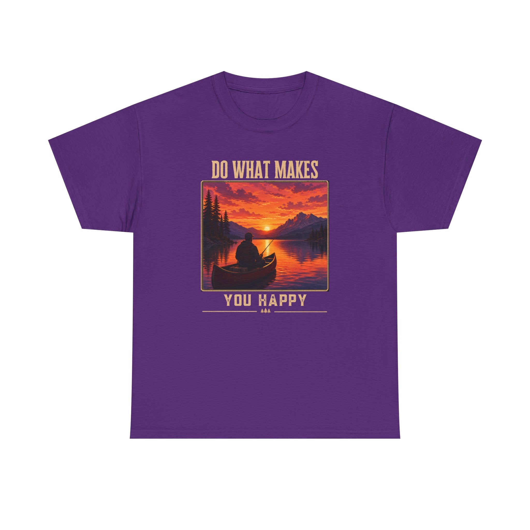 Do What Makes You Happy T-Shirt — Sunset Canoe Lake Graphic Tee