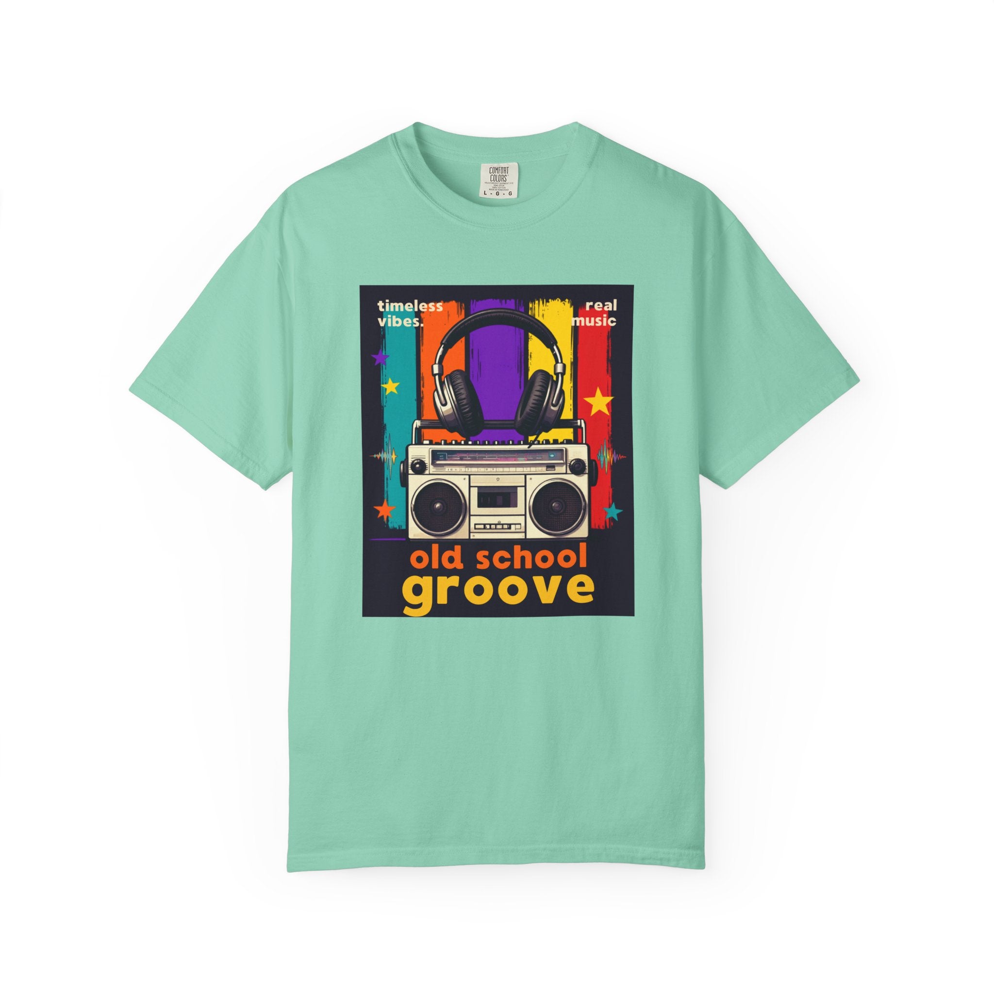 Old School Groove T-Shirt — Retro Boombox & Headphones Vintage Music Tee 80s 90s nostalgia