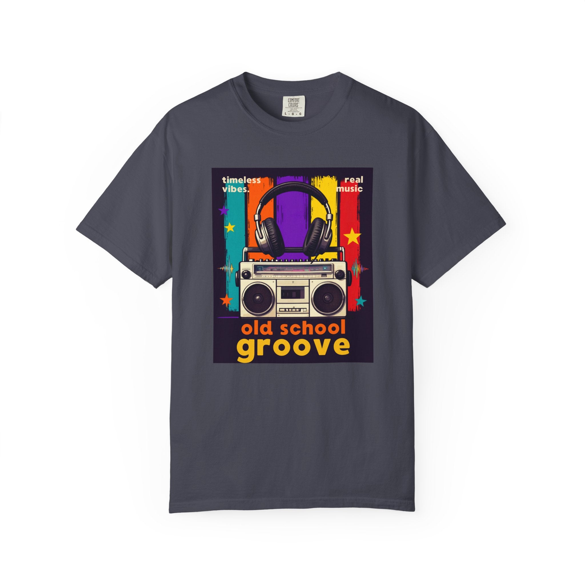 Old School Groove T-Shirt — Retro Boombox & Headphones Vintage Music Tee 80s 90s nostalgia