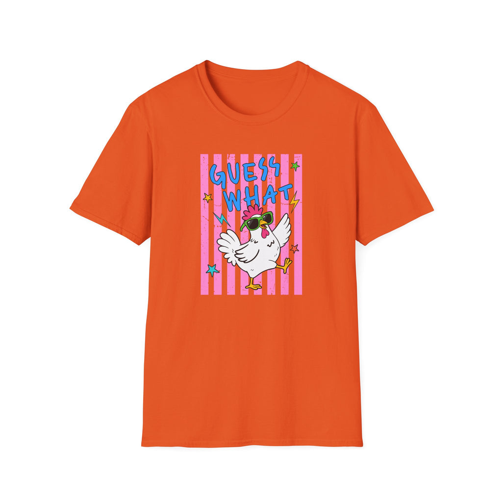 T-Shirt — "Guess What" Funny Sunglasses Chicken Graphic Tee