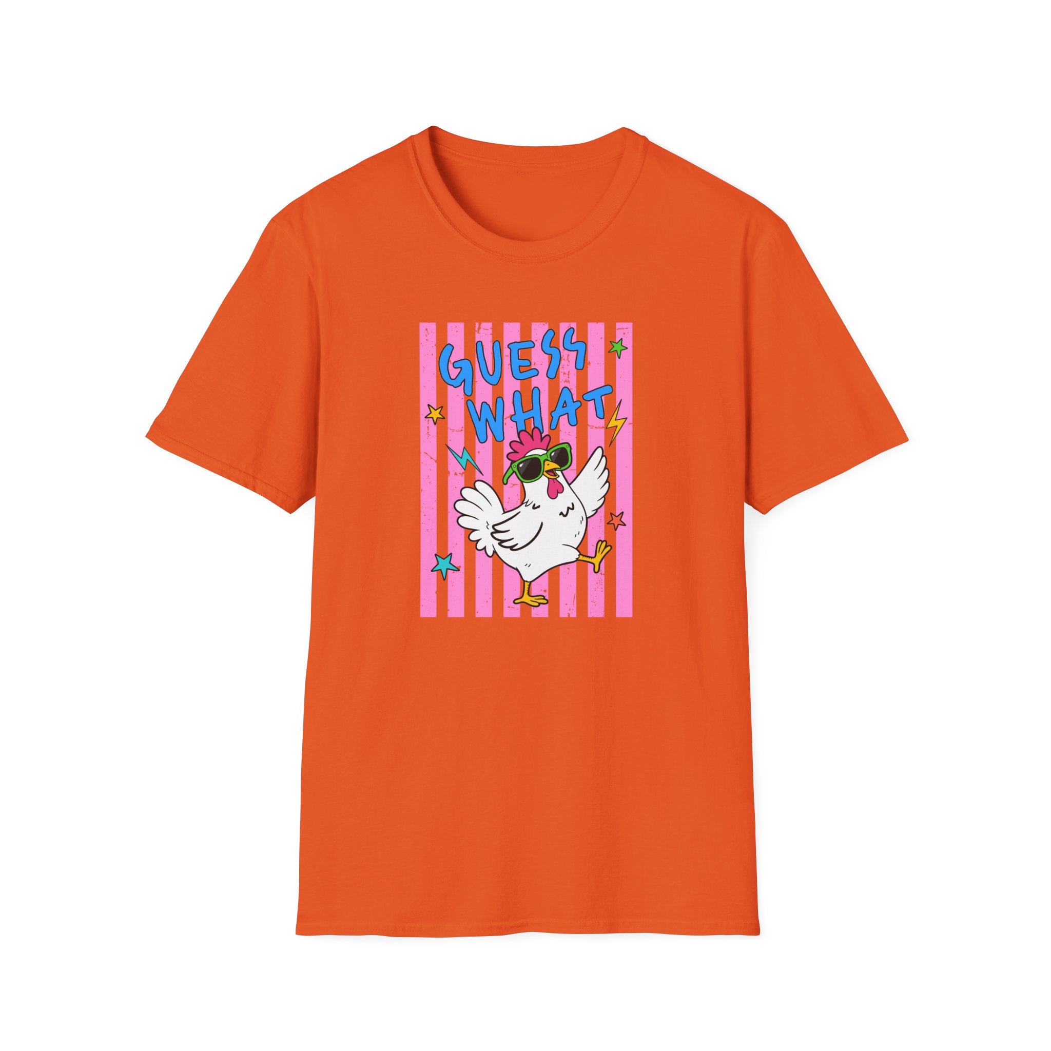 T-Shirt — "Guess What" Funny Sunglasses Chicken Graphic Tee