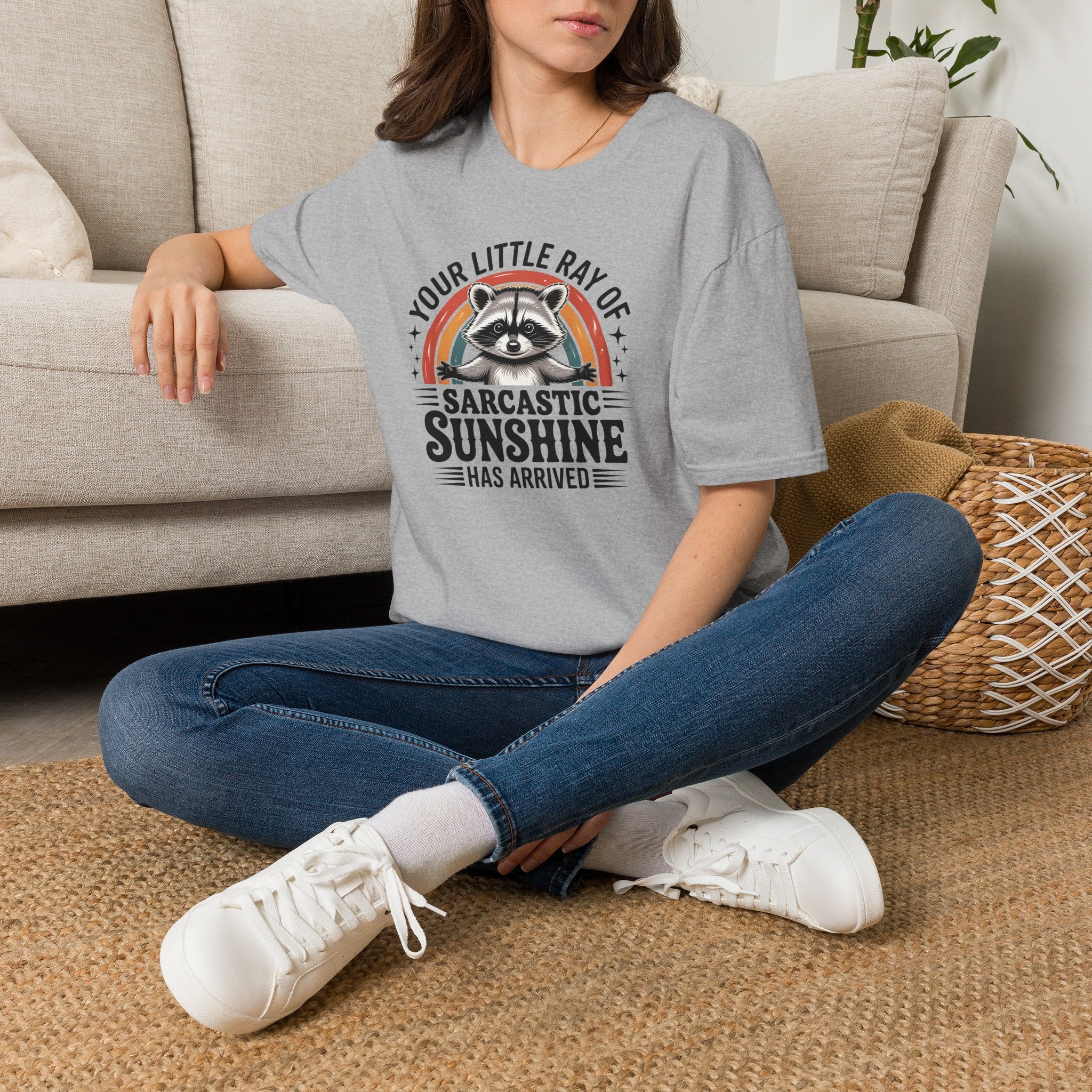 Sarcastic Sunshine T-Shirt — "Your Little Ray of Sarcastic Sunshine" Racoon Graphic