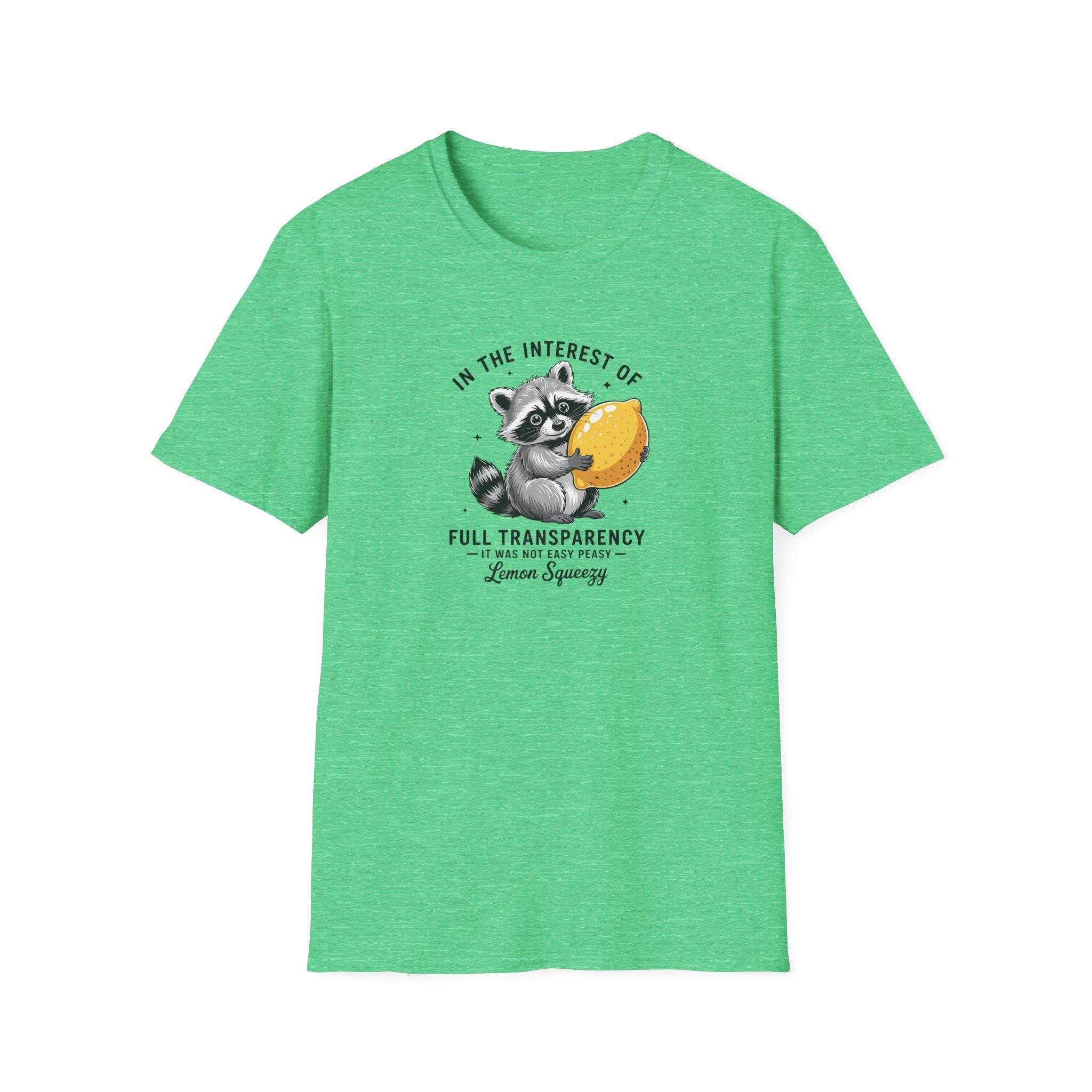 Raccoon Holding Lemon T‑Shirt — "In the Interest of Full Transparency" Cute Graphic Tee