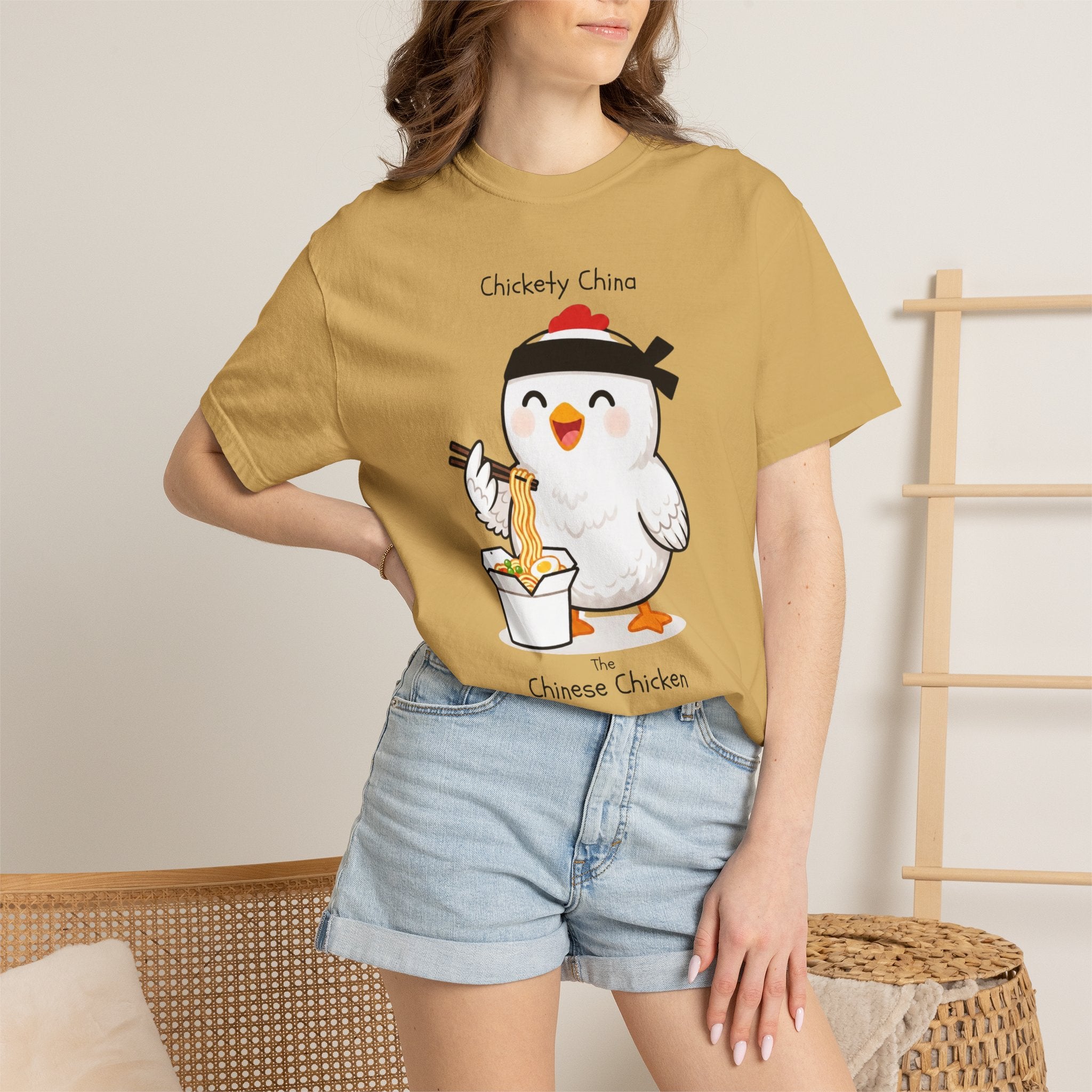 Chinese Chicken Ramen T-Shirt — Chickety China sumo Cute Noodle Chicken Graphic Tee