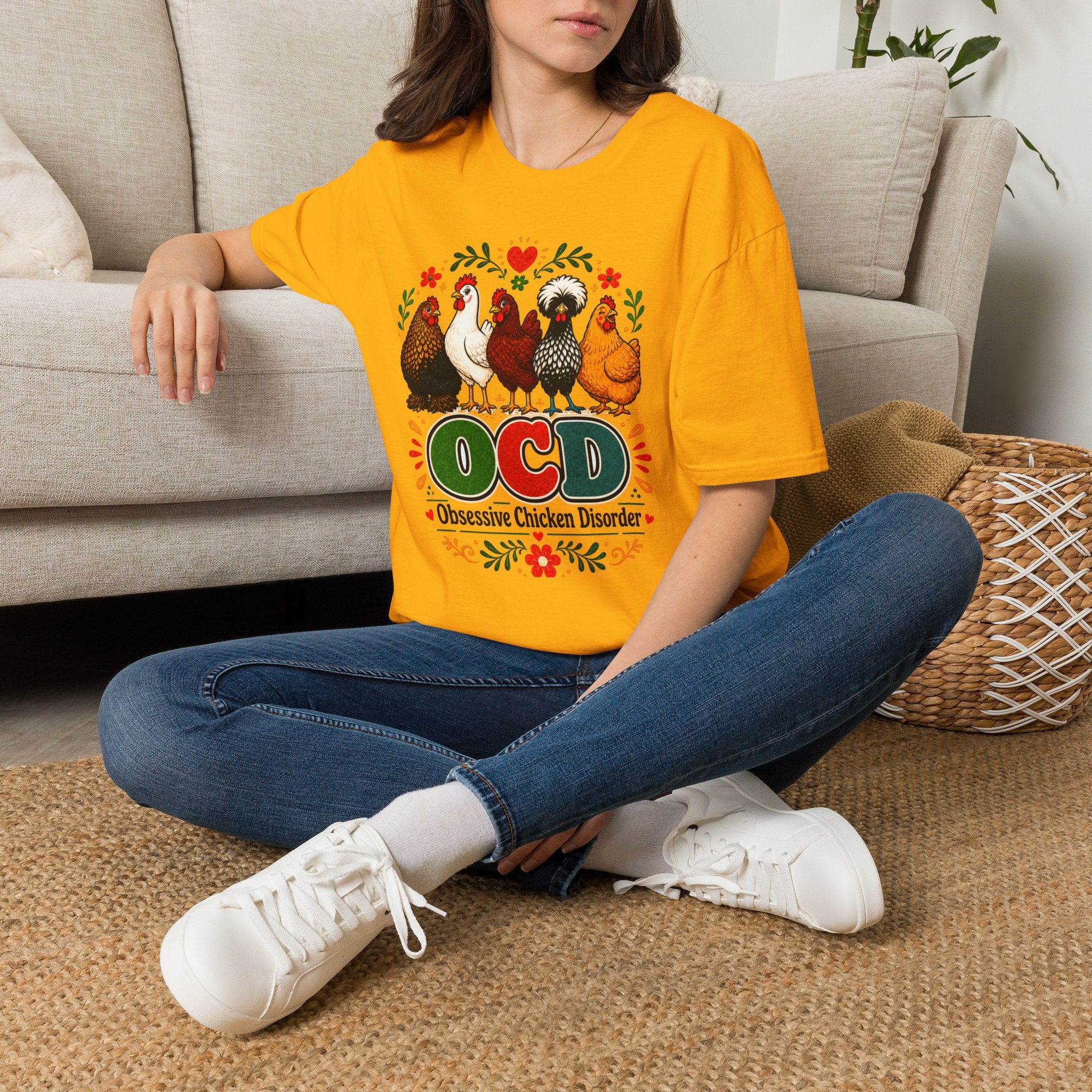 Chicken Lover T‑Shirt — 'OCD Obsessive Chicken Disorder' Cute Farm Hen Graphic Tee