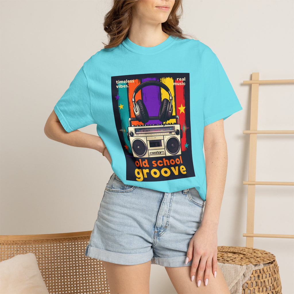 Old School Groove T-Shirt — Retro Boombox & Headphones Vintage Music Tee 80s 90s nostalgia