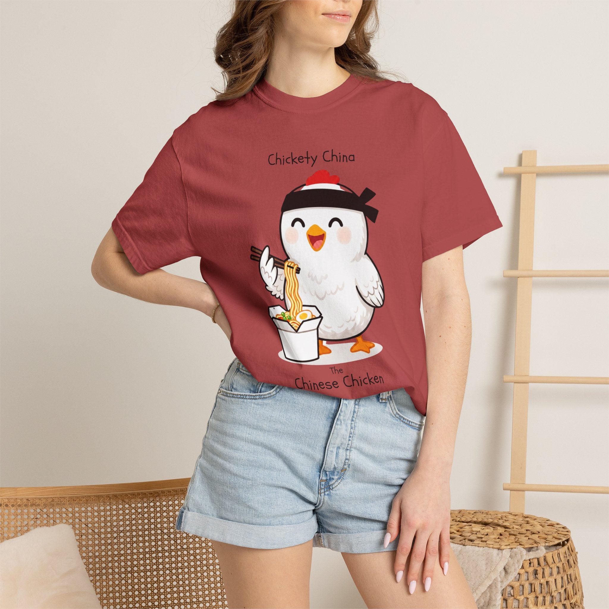 Chinese Chicken Ramen T-Shirt — Chickety China sumo Cute Noodle Chicken Graphic Tee