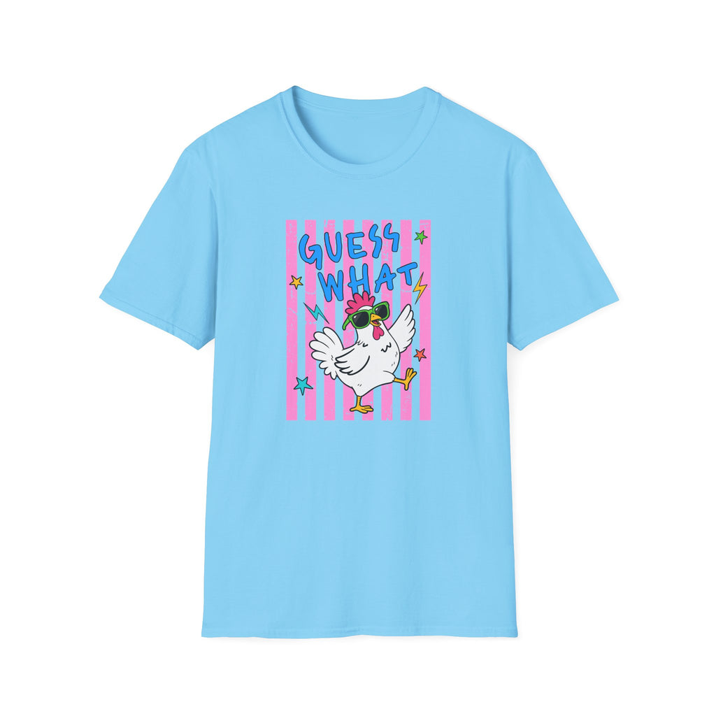 T-Shirt — "Guess What" Funny Sunglasses Chicken Graphic Tee