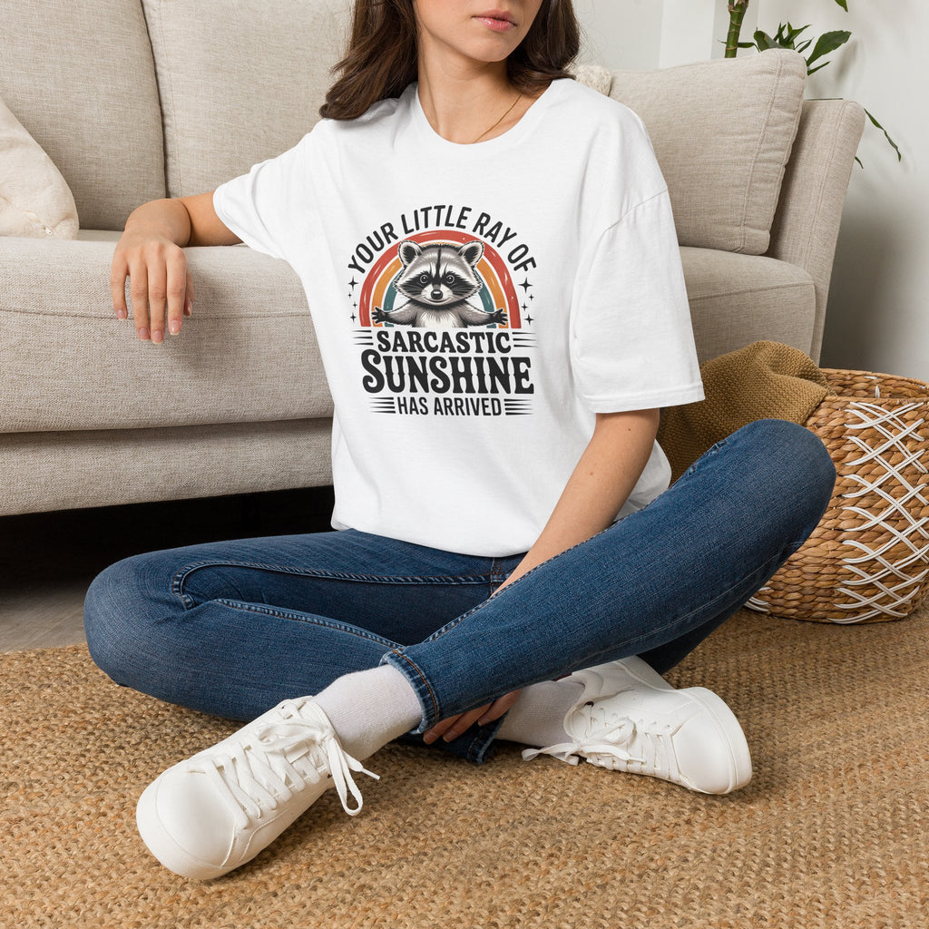Sarcastic Sunshine T-Shirt — "Your Little Ray of Sarcastic Sunshine" Racoon Graphic
