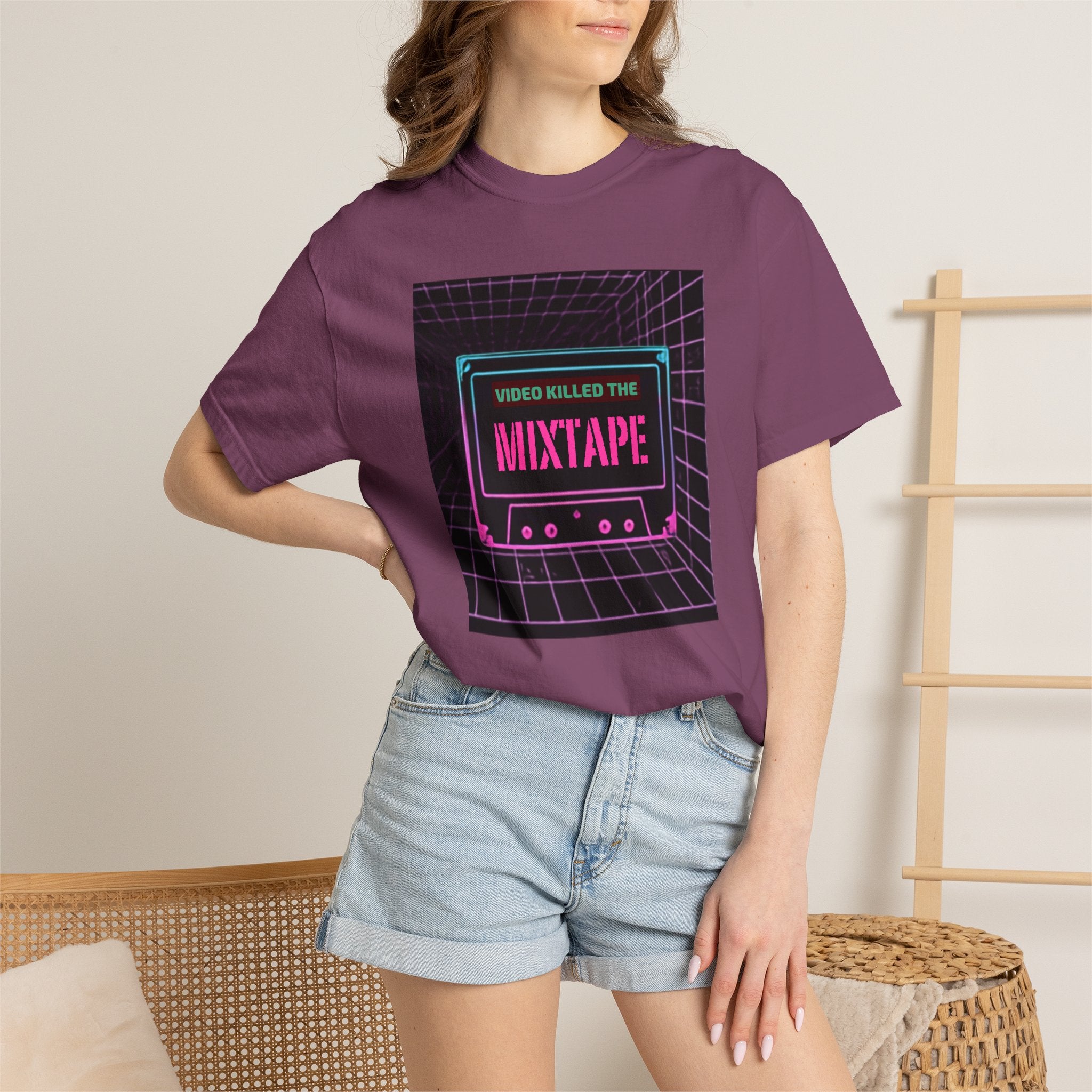 Cassette Mixtape T-Shirt — "Video Killed the Mixtape" Retro 80s Vaporwave Tee