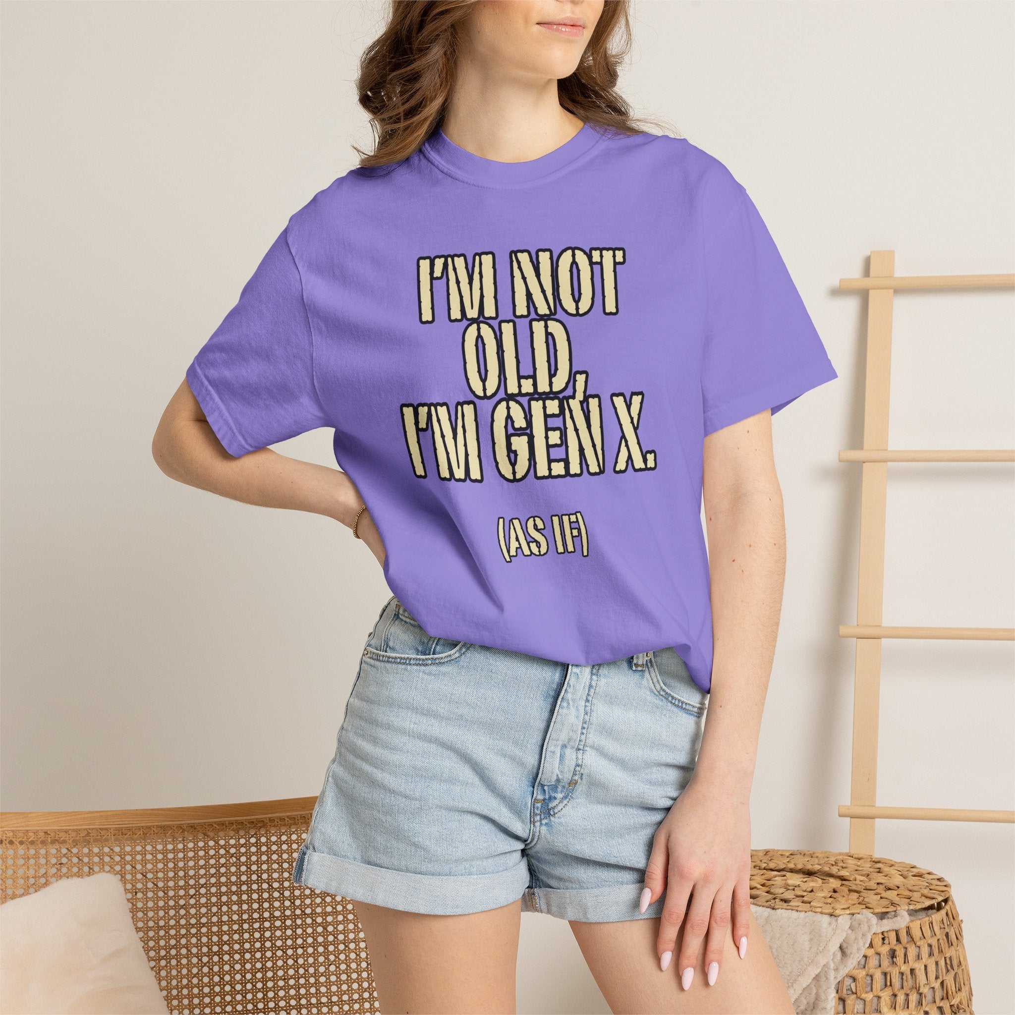 Gen X Humor T-Shirt - "I’m Not Old, I’m Gen X (As If)" nostalgia Graphic Tee