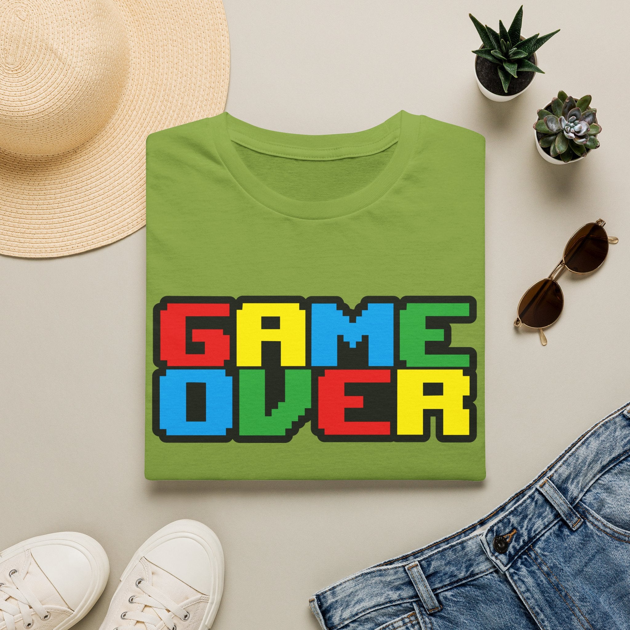 Game Over Retro Arcade Video Pixel T-Shirt — Colorful Gamer Tee