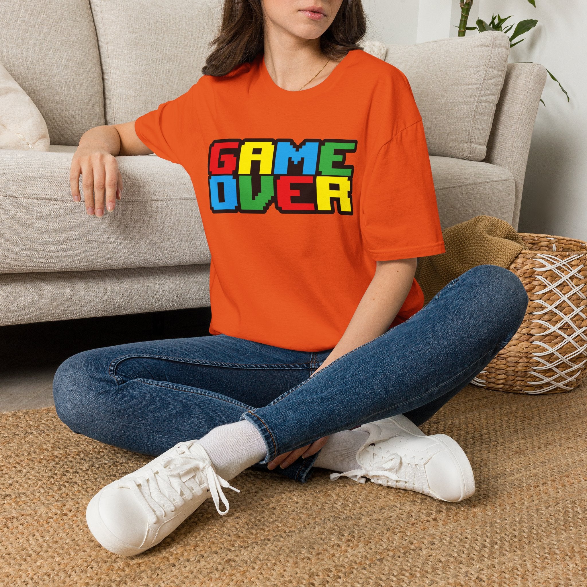 Game Over Retro Arcade Video Pixel T-Shirt — Colorful Gamer Tee