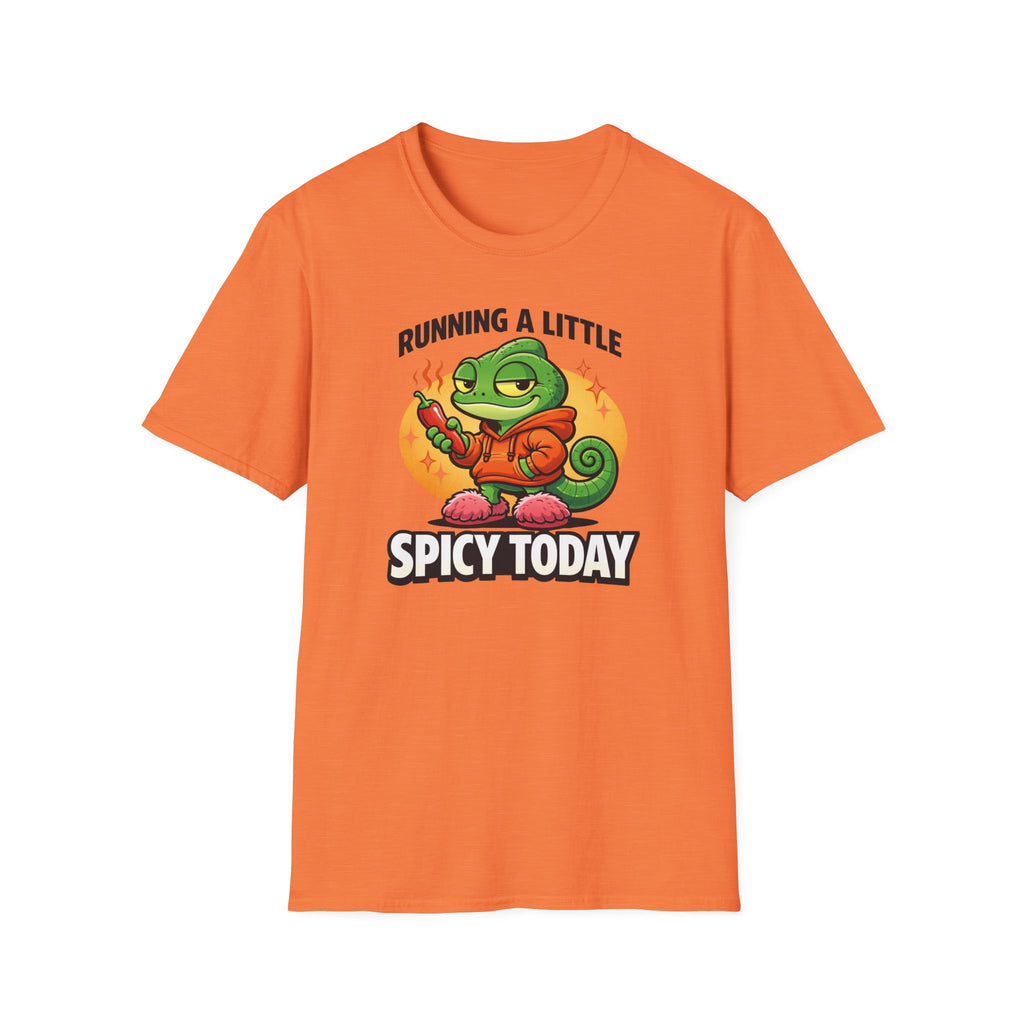 T-Shirt — "Running a Little Spicy Today" Cute Chameleon Graphic Tee