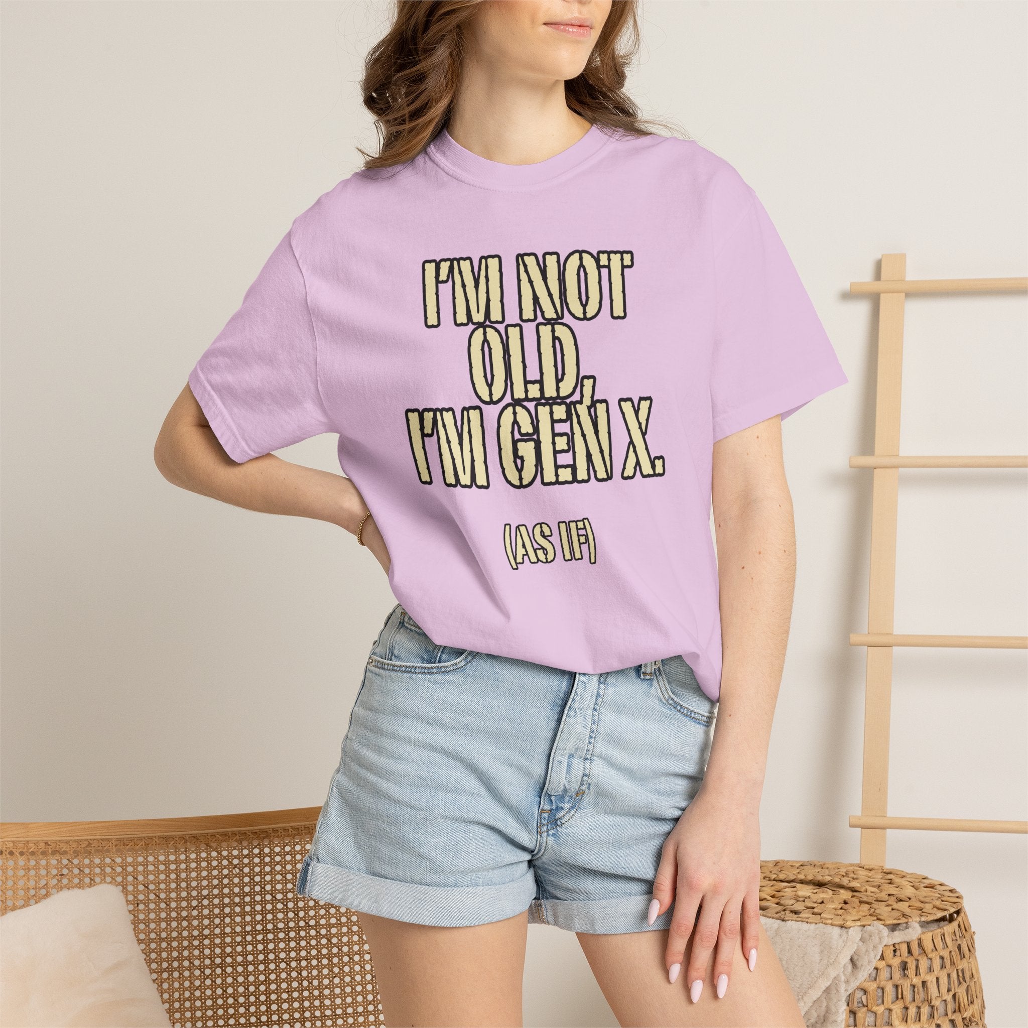 Gen X Humor T-Shirt - "I’m Not Old, I’m Gen X (As If)" nostalgia Graphic Tee
