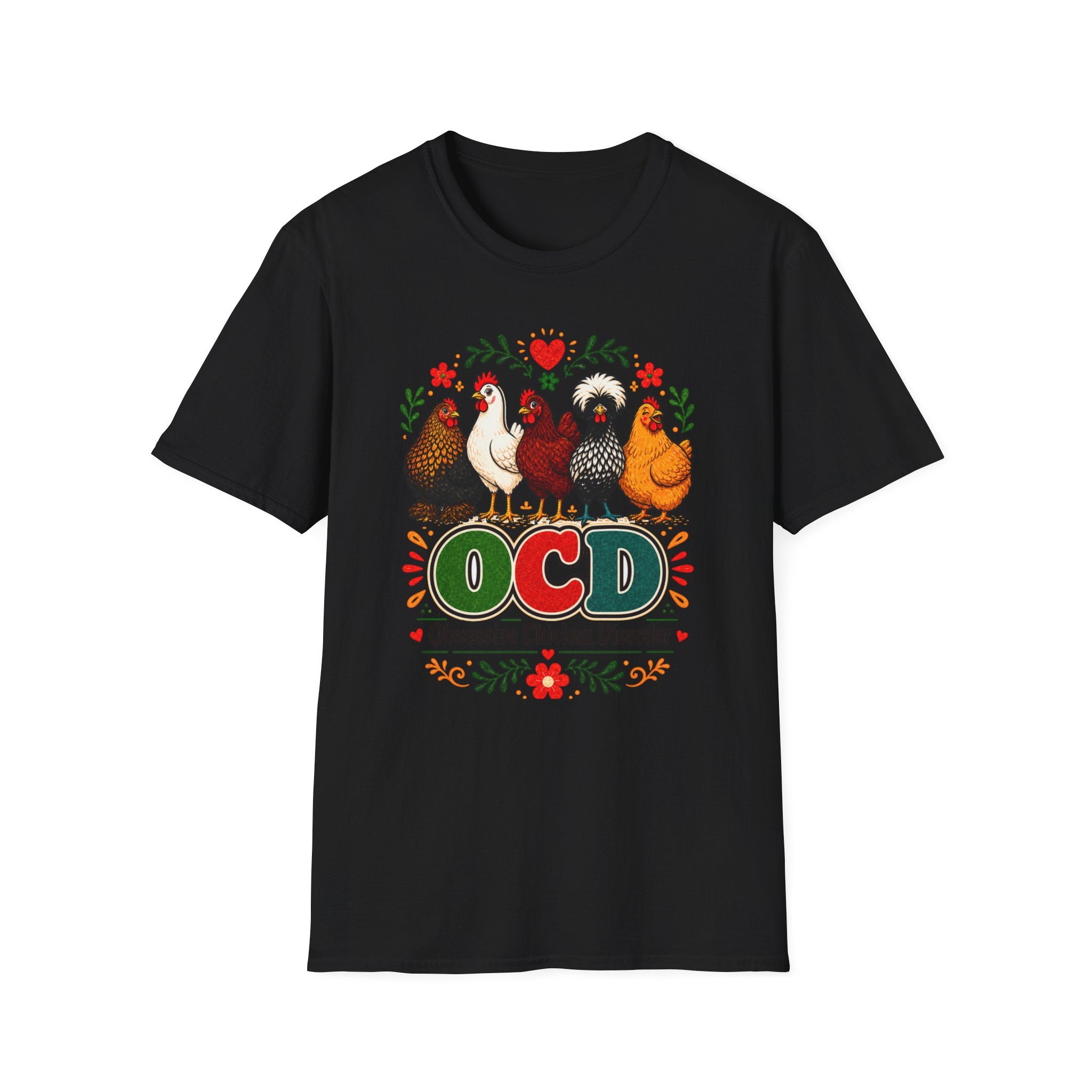 Chicken Lover T‑Shirt — 'OCD Obsessive Chicken Disorder' Cute Farm Hen Graphic Tee
