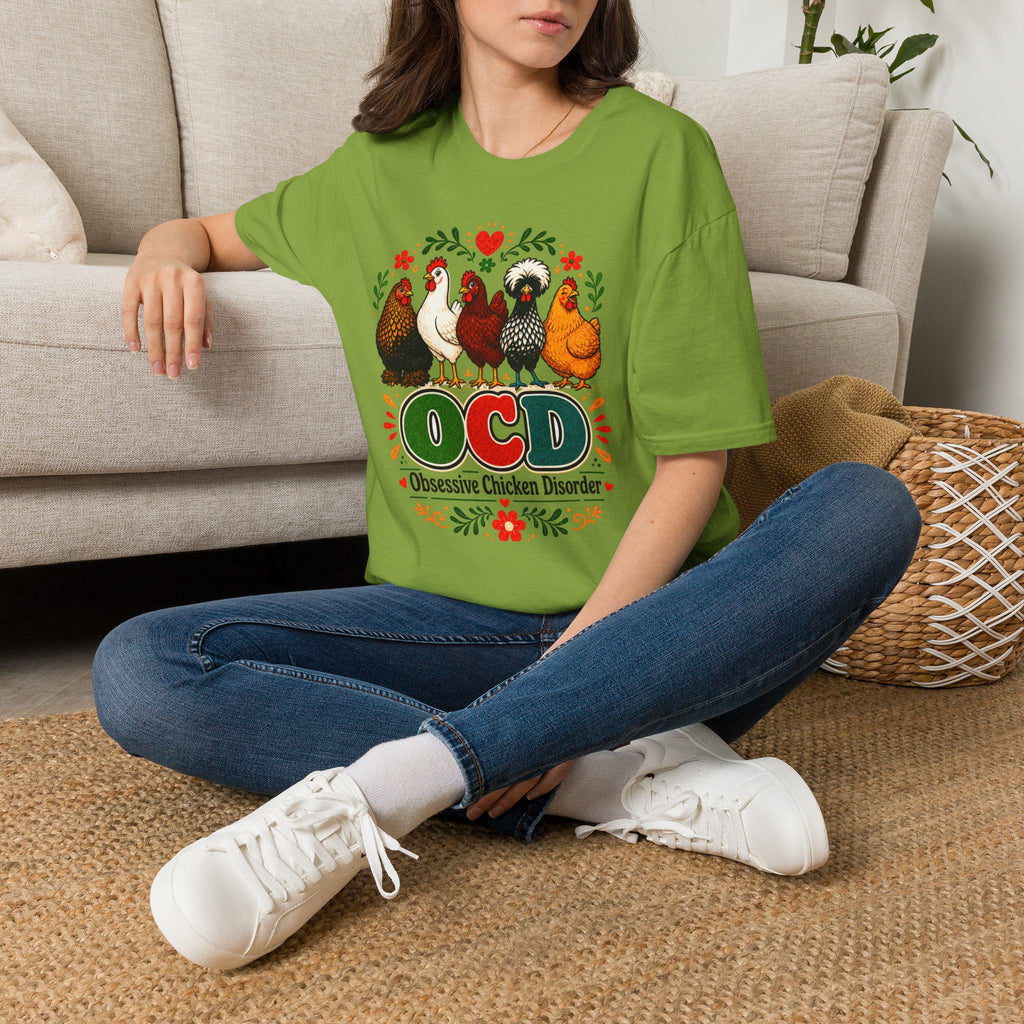 Chicken Lover T‑Shirt — 'OCD Obsessive Chicken Disorder' Cute Farm Hen Graphic Tee
