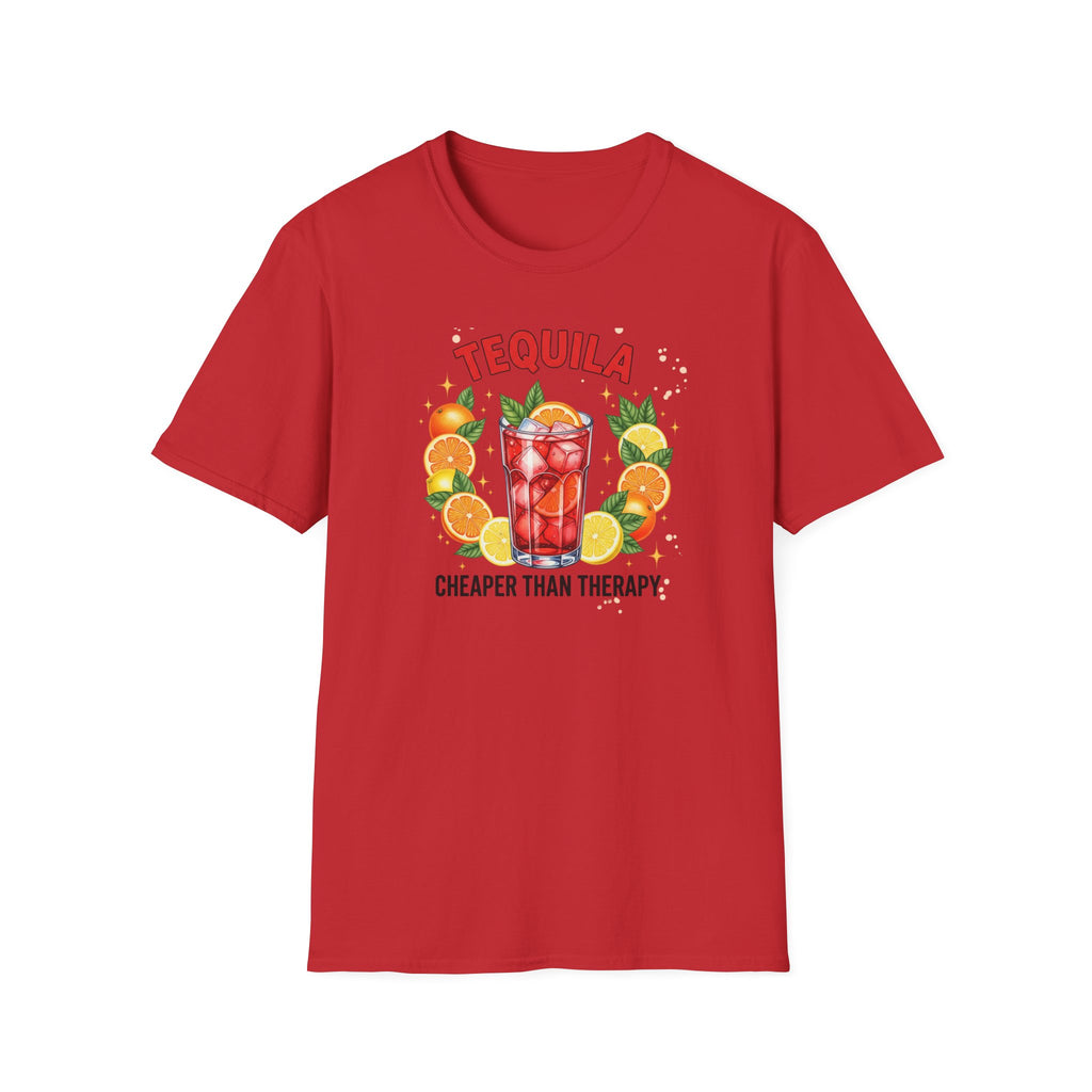 Tequila Cocktail T-Shirt — "Tequila: Cheaper Than Therapy" Graphic Tee
