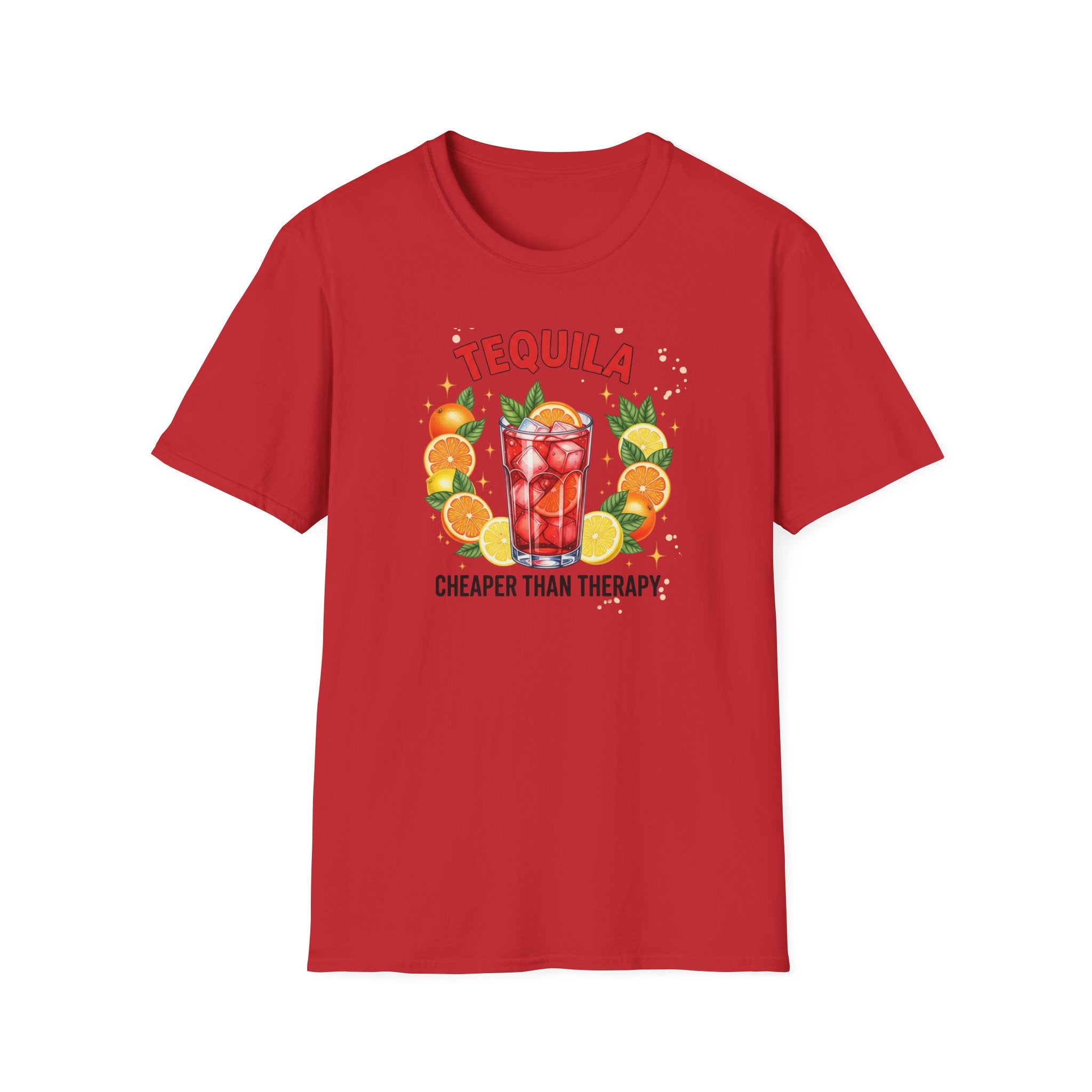Tequila Cocktail T-Shirt — "Tequila: Cheaper Than Therapy" Graphic Tee