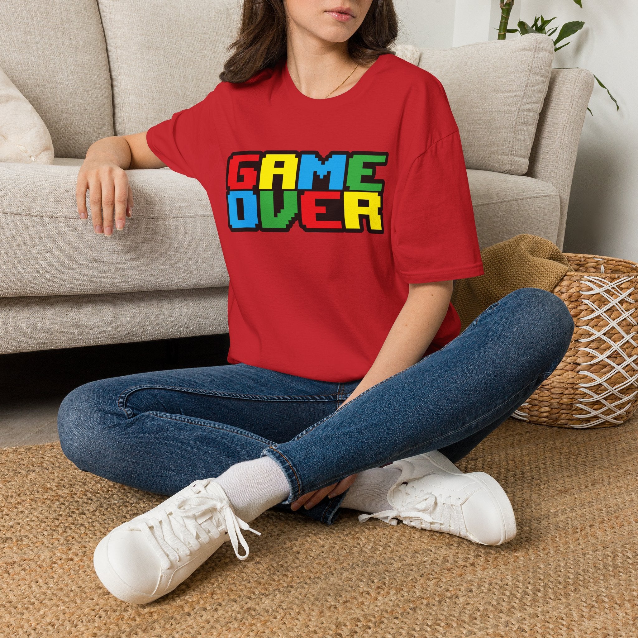 Game Over Retro Arcade Video Pixel T-Shirt — Colorful Gamer Tee