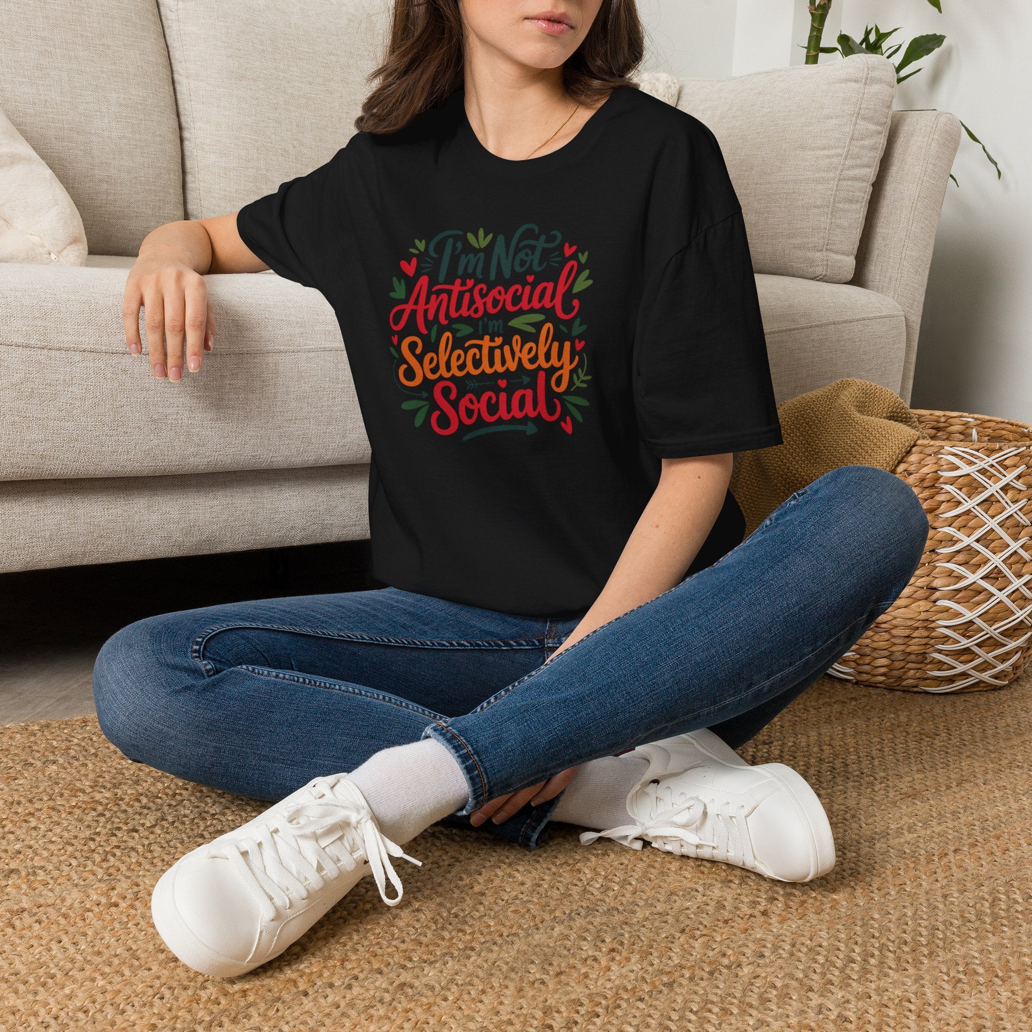 T-Shirt — "I'm Not Antisocial, I'm Selectively Social" Graphic Tee