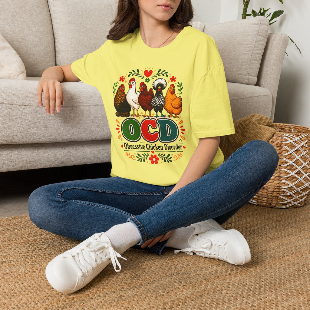 Chicken Lover T‑Shirt — 'OCD Obsessive Chicken Disorder' Cute Farm Hen Graphic Tee