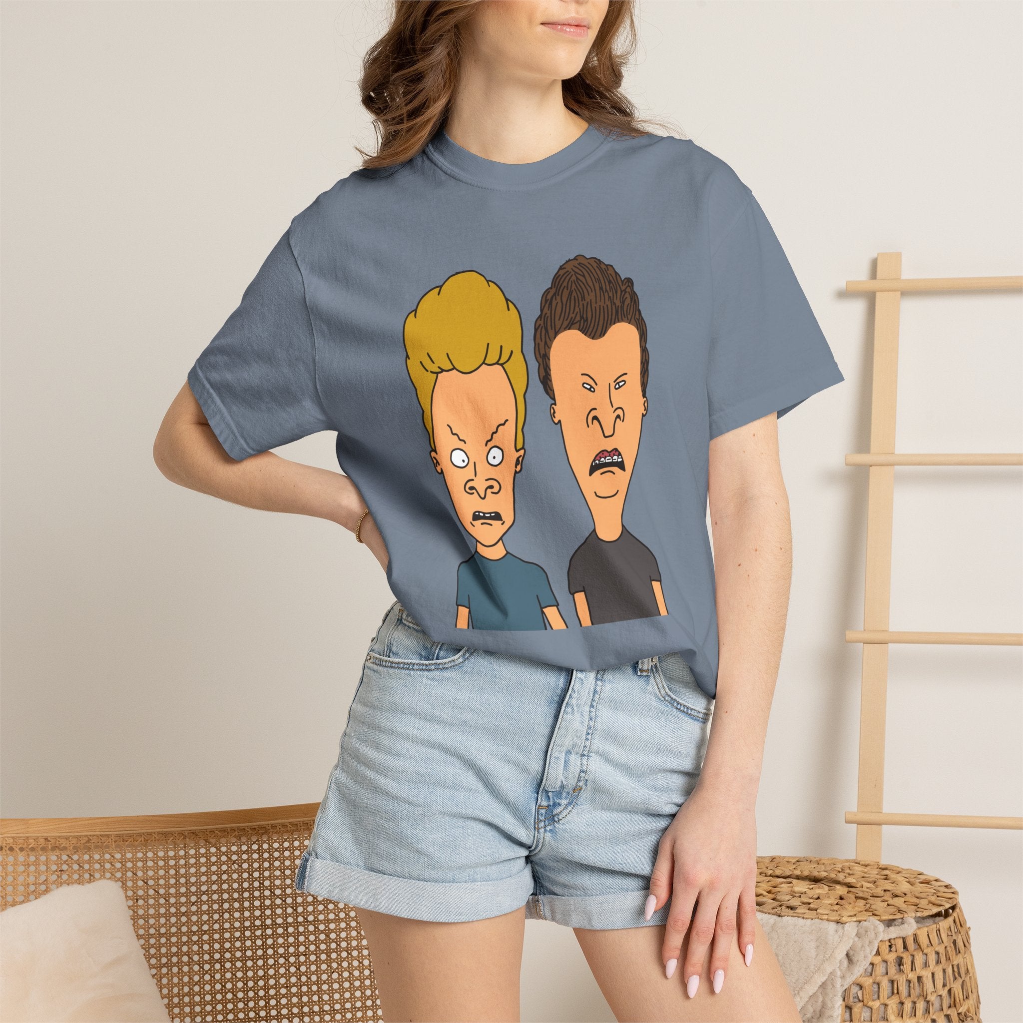 Beevis Butthead Graphic Iconic Cartoon Duo Face