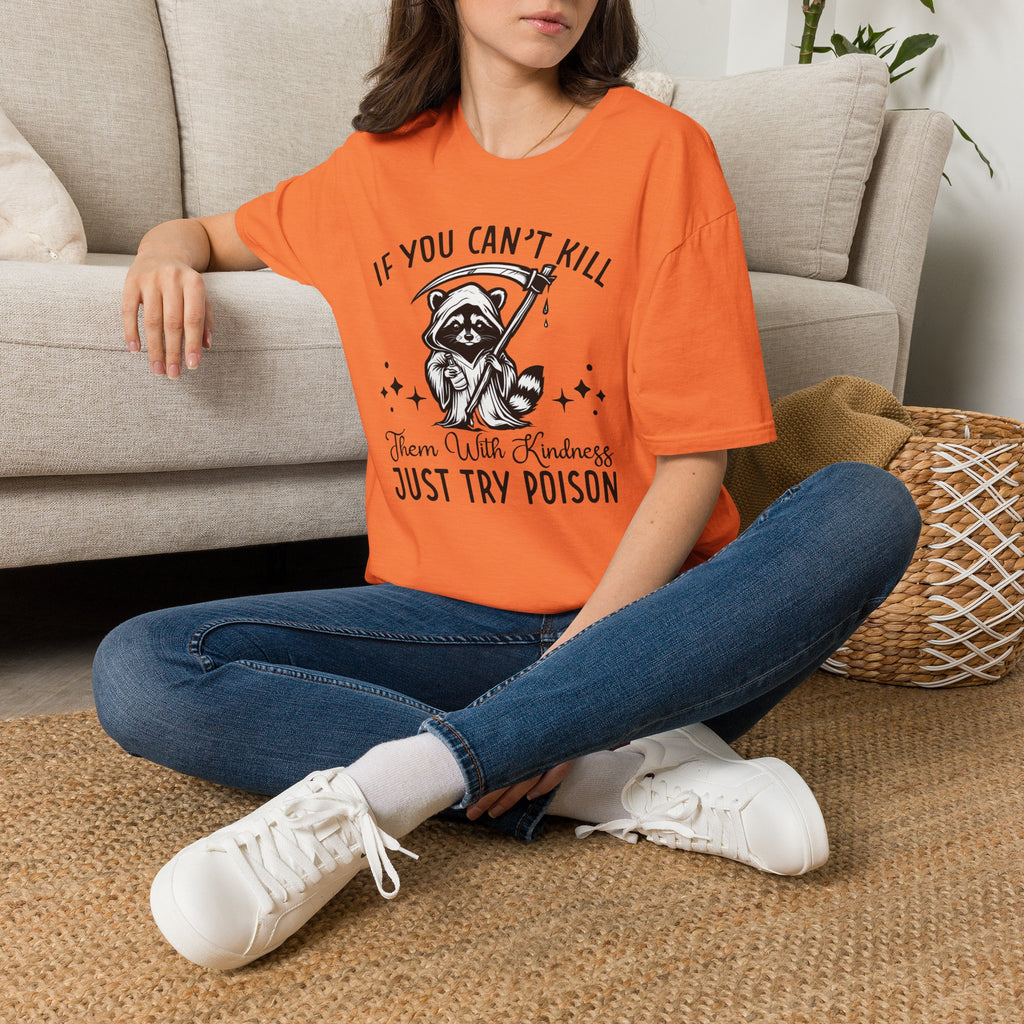 If You Can’t Kill Raccoon Tee — Funny Grim Reaper Graphic T-Shirt