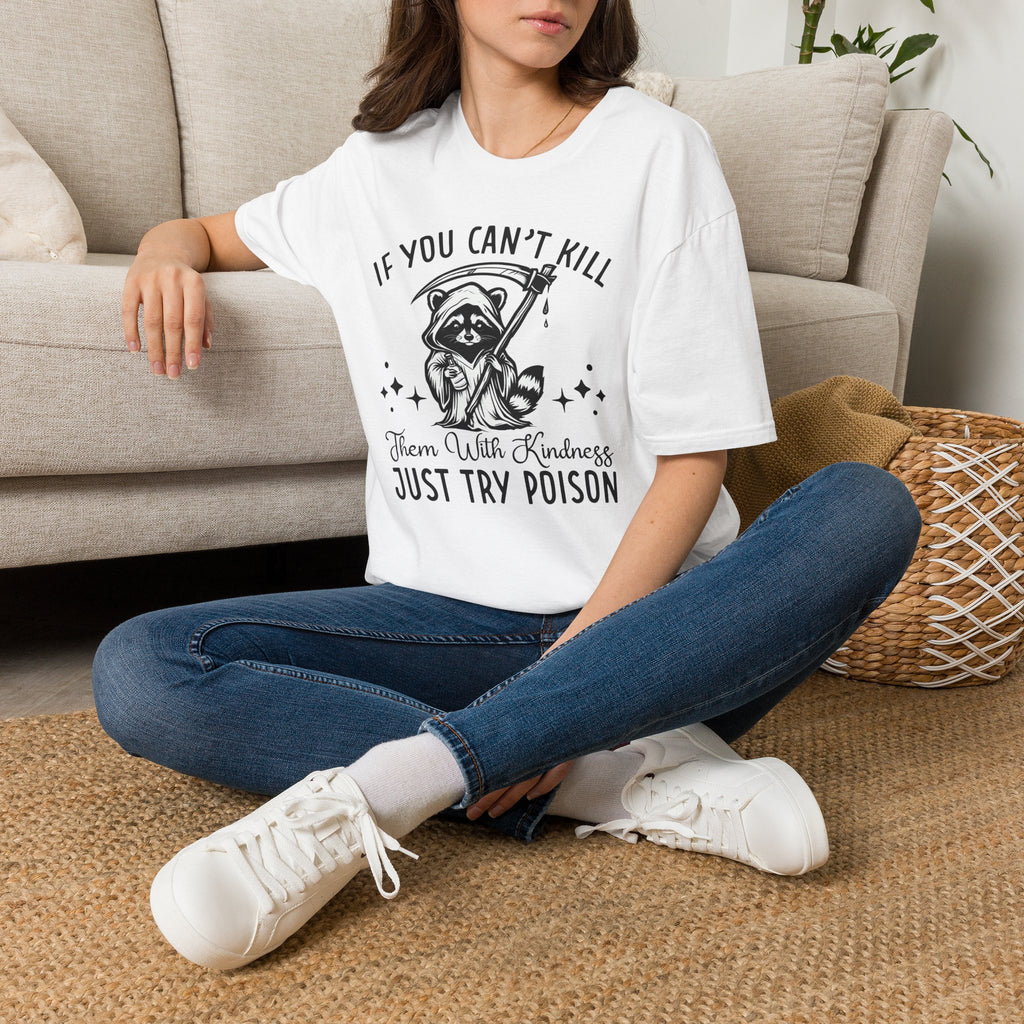 If You Can’t Kill Raccoon Tee — Funny Grim Reaper Graphic T-Shirt