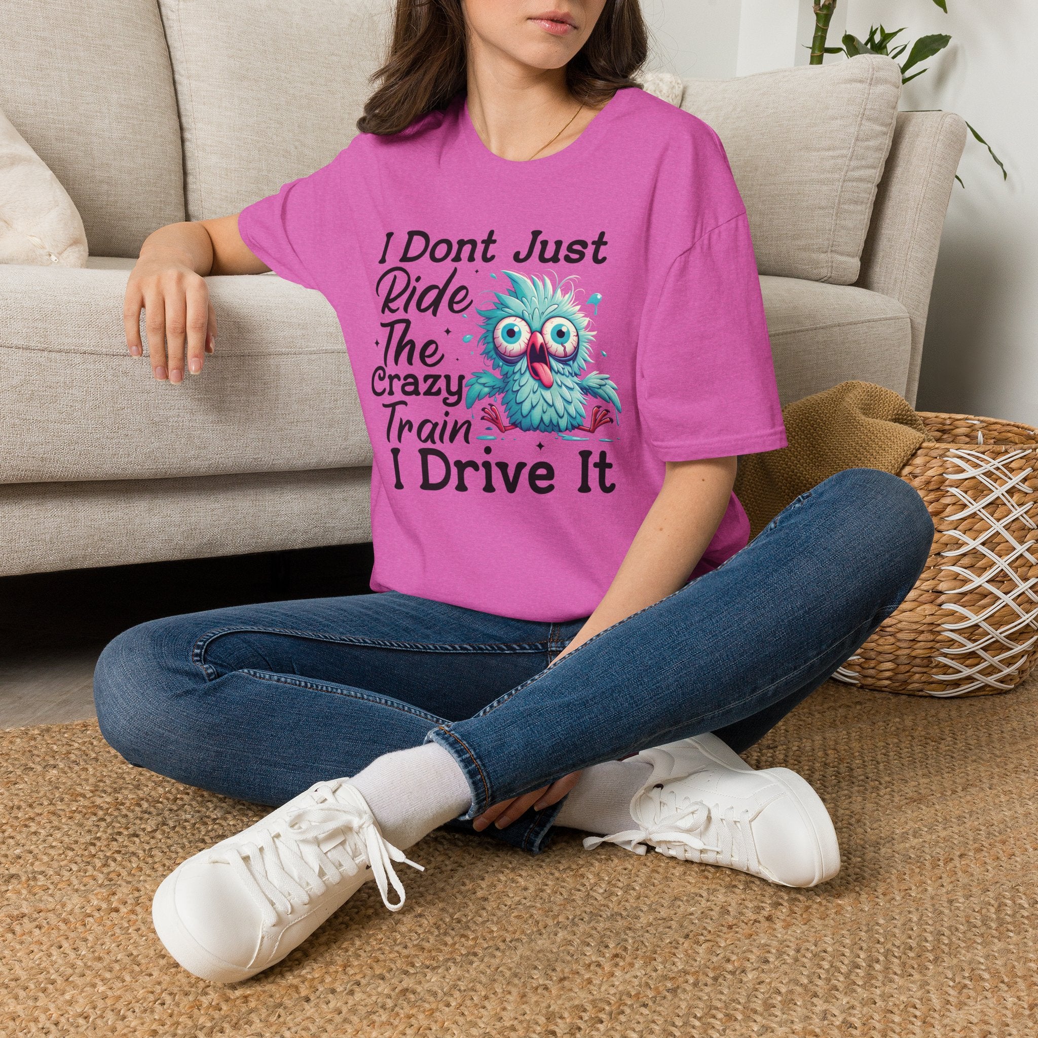 Crazy Train Bird Owl T-Shirt — "I Don't Just Ride the Crazy Train, I Drive It" Graphic Tee
