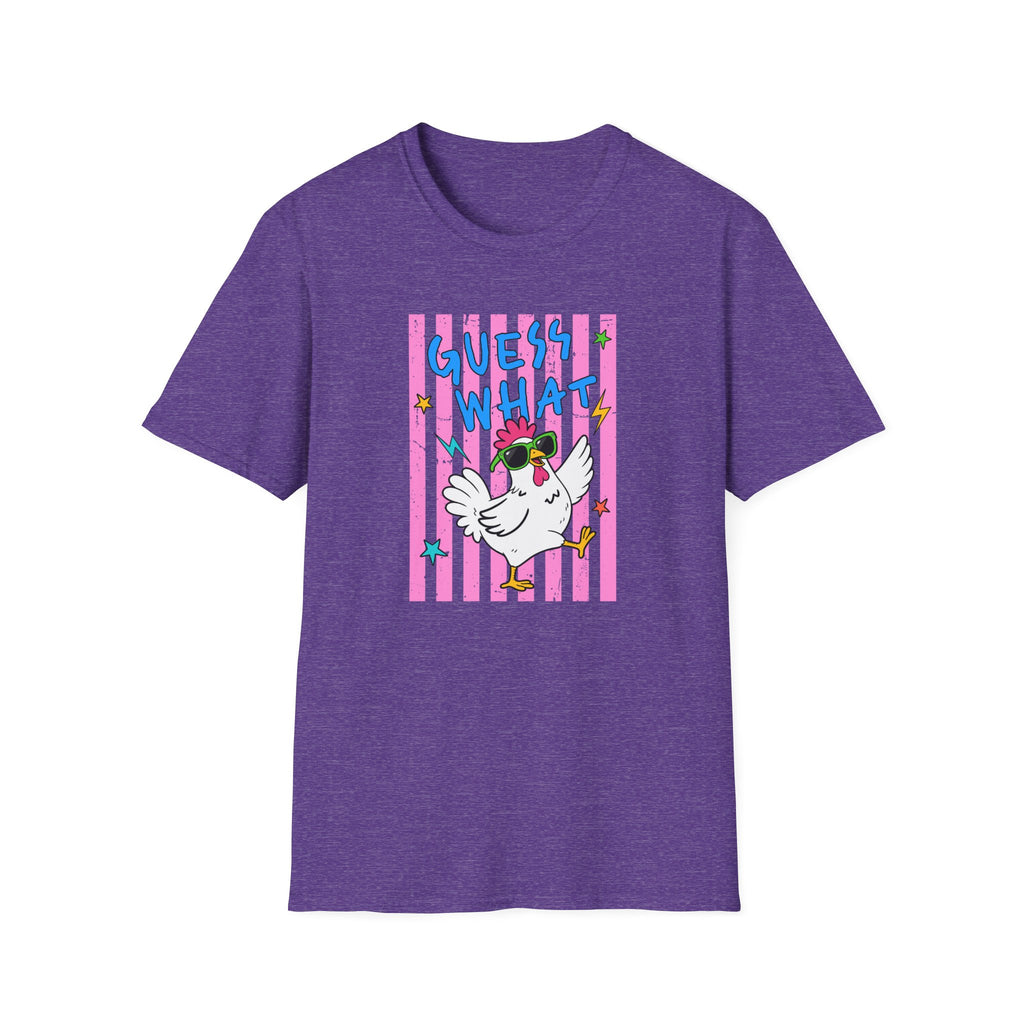 T-Shirt — "Guess What" Funny Sunglasses Chicken Graphic Tee