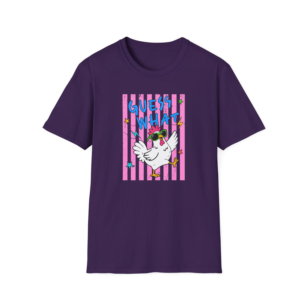 T-Shirt — "Guess What" Funny Sunglasses Chicken Graphic Tee
