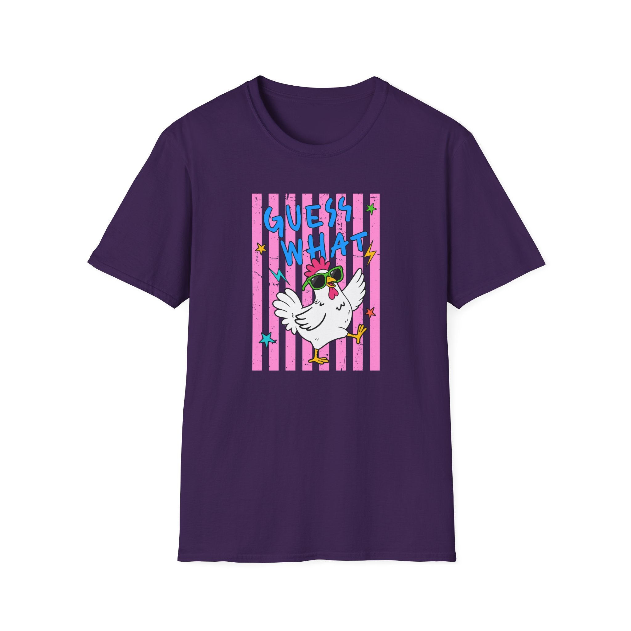 T-Shirt — "Guess What" Funny Sunglasses Chicken Graphic Tee