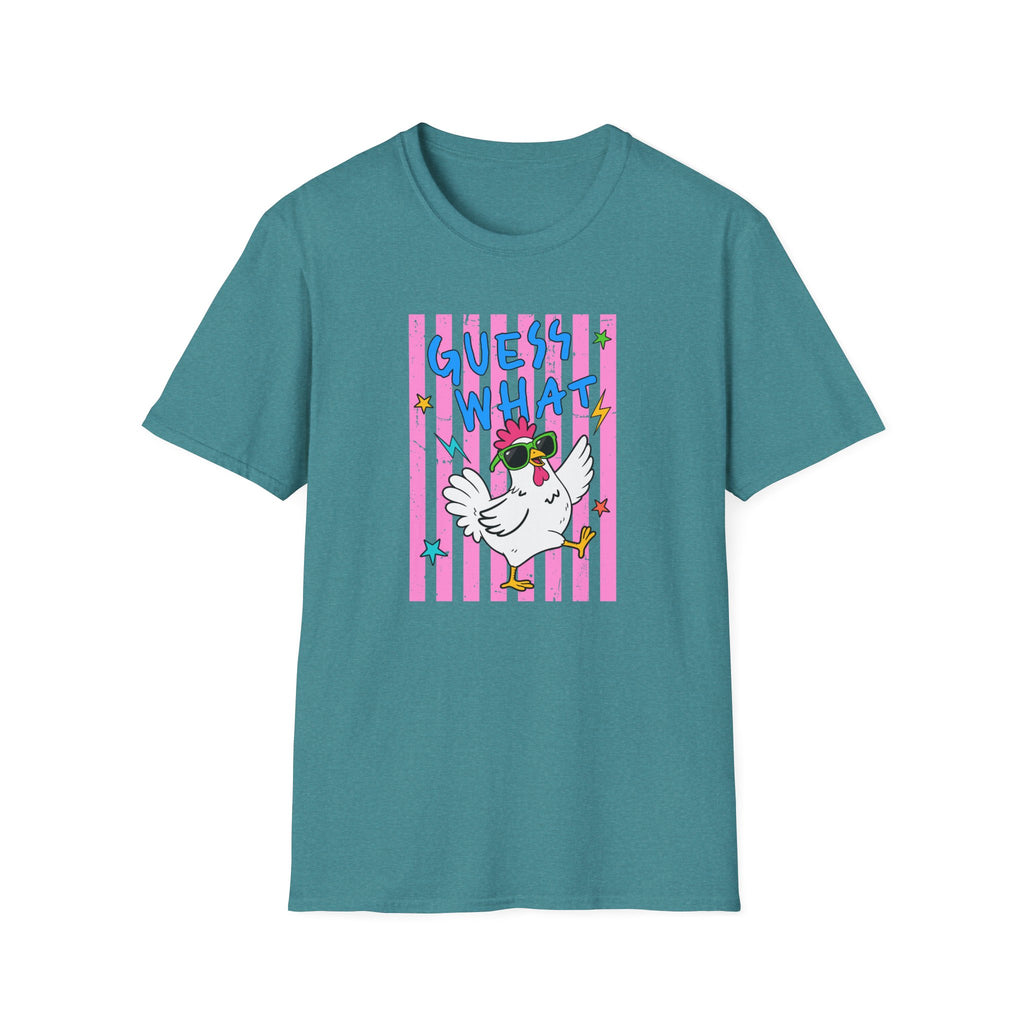 T-Shirt — "Guess What" Funny Sunglasses Chicken Graphic Tee