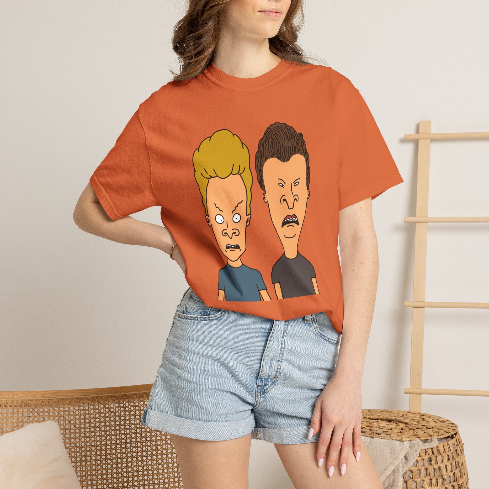 Beevis Butthead Graphic Iconic Cartoon Duo Face