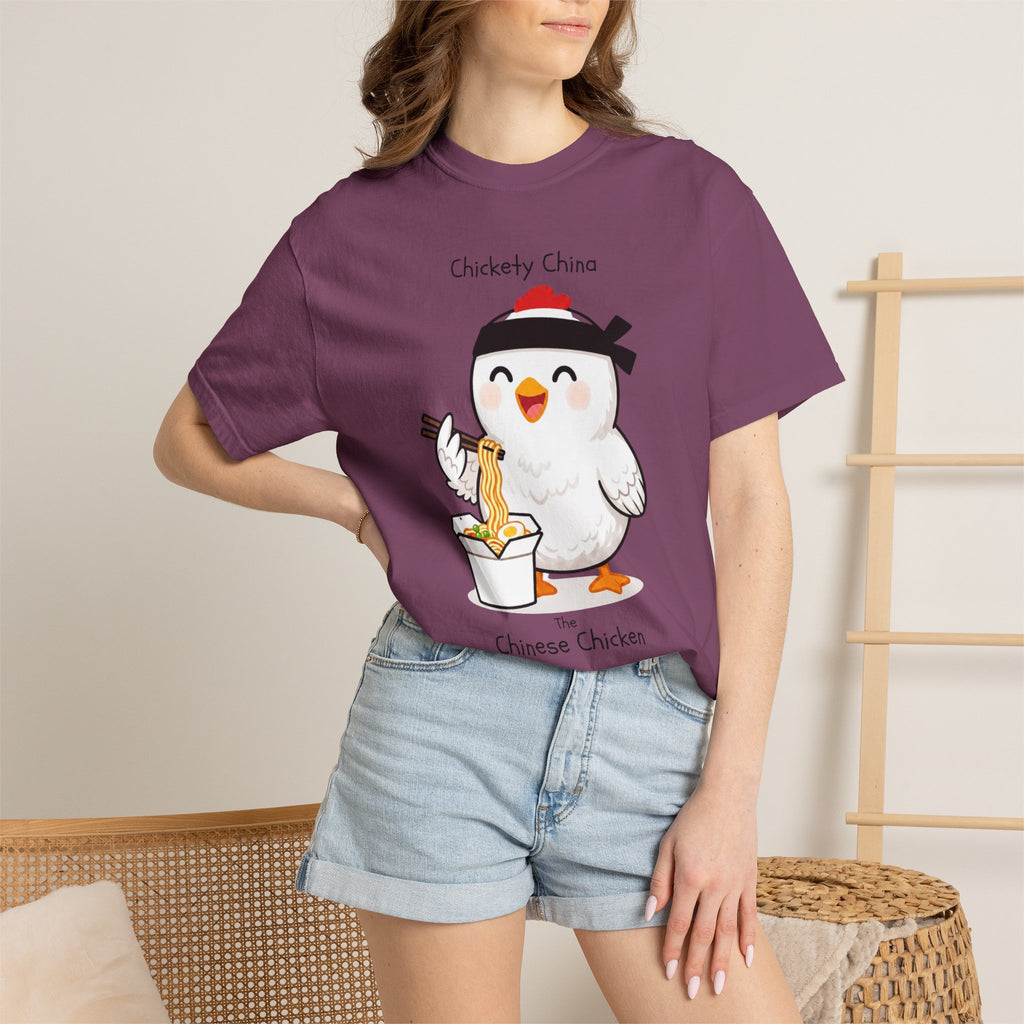 Chinese Chicken Ramen T-Shirt — Chickety China sumo Cute Noodle Chicken Graphic Tee
